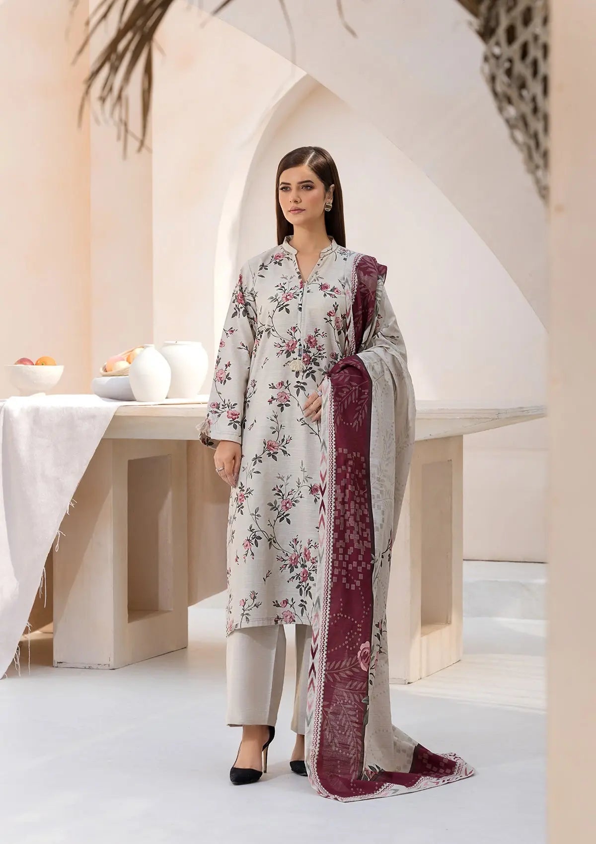 PRINTED KHADDAR BT6526-SKN-47 Bin Tayyab