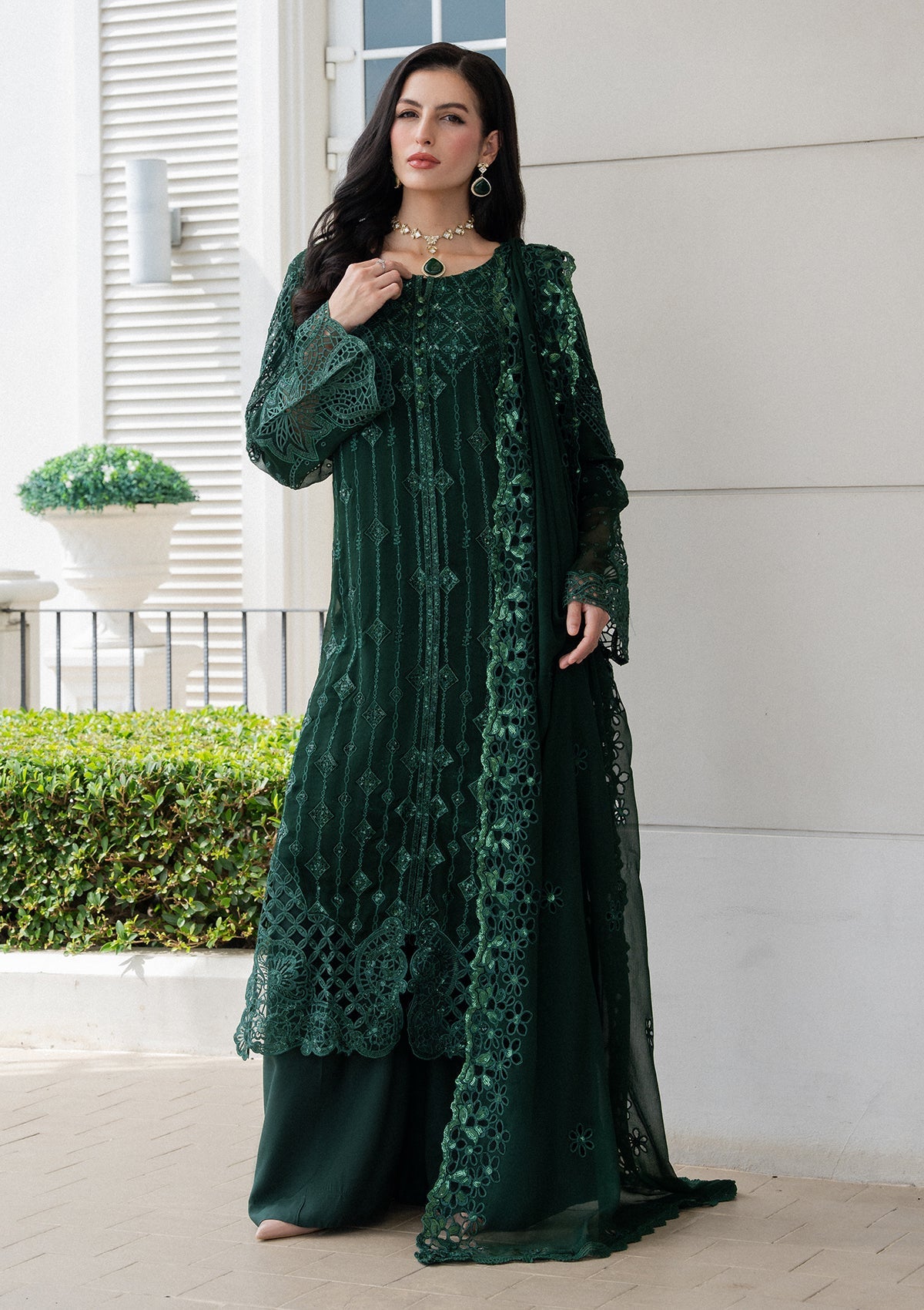 Embroidered Chiffon BT006981-GRN