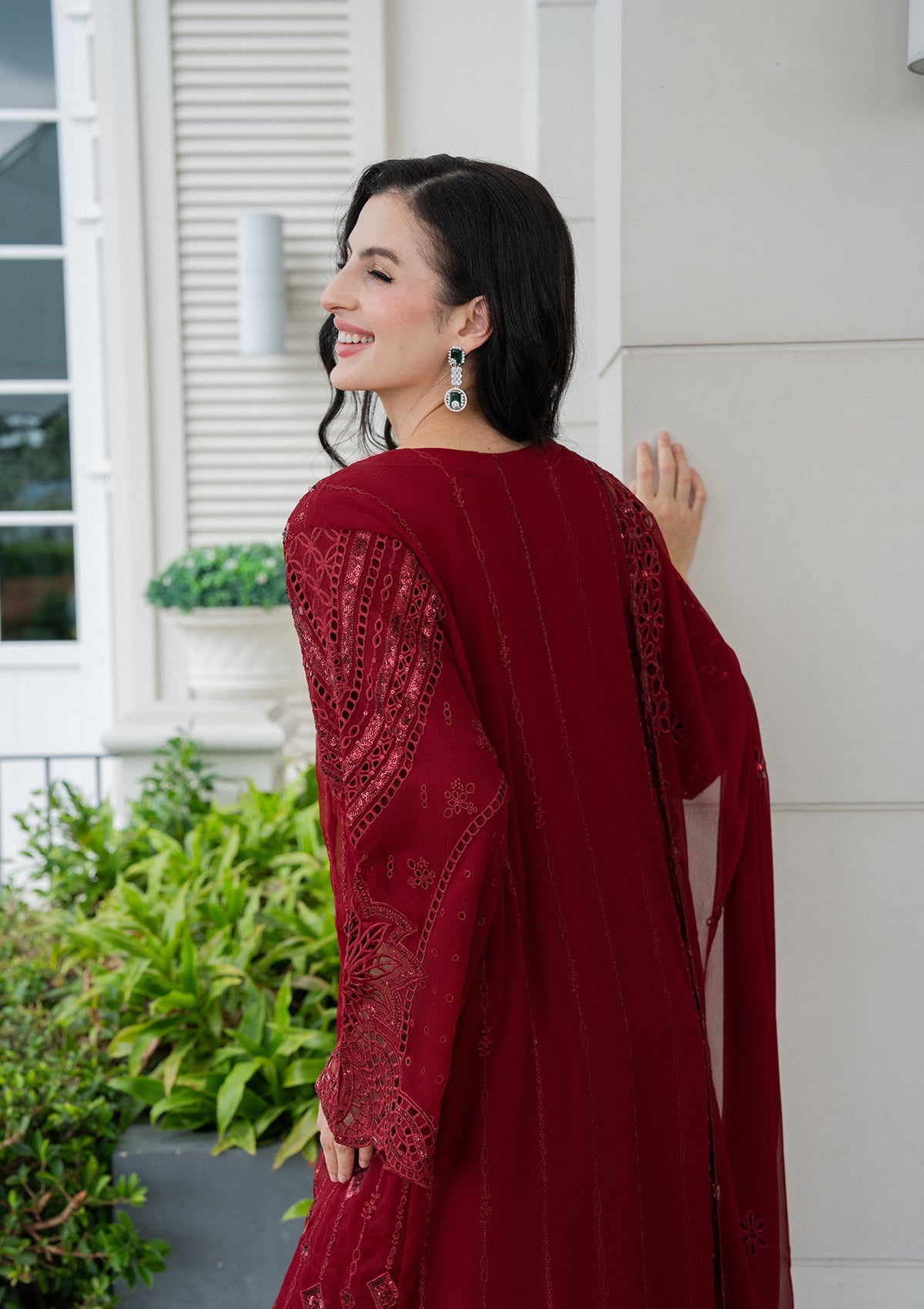 Embroidered Chiffon BT006981-MRN