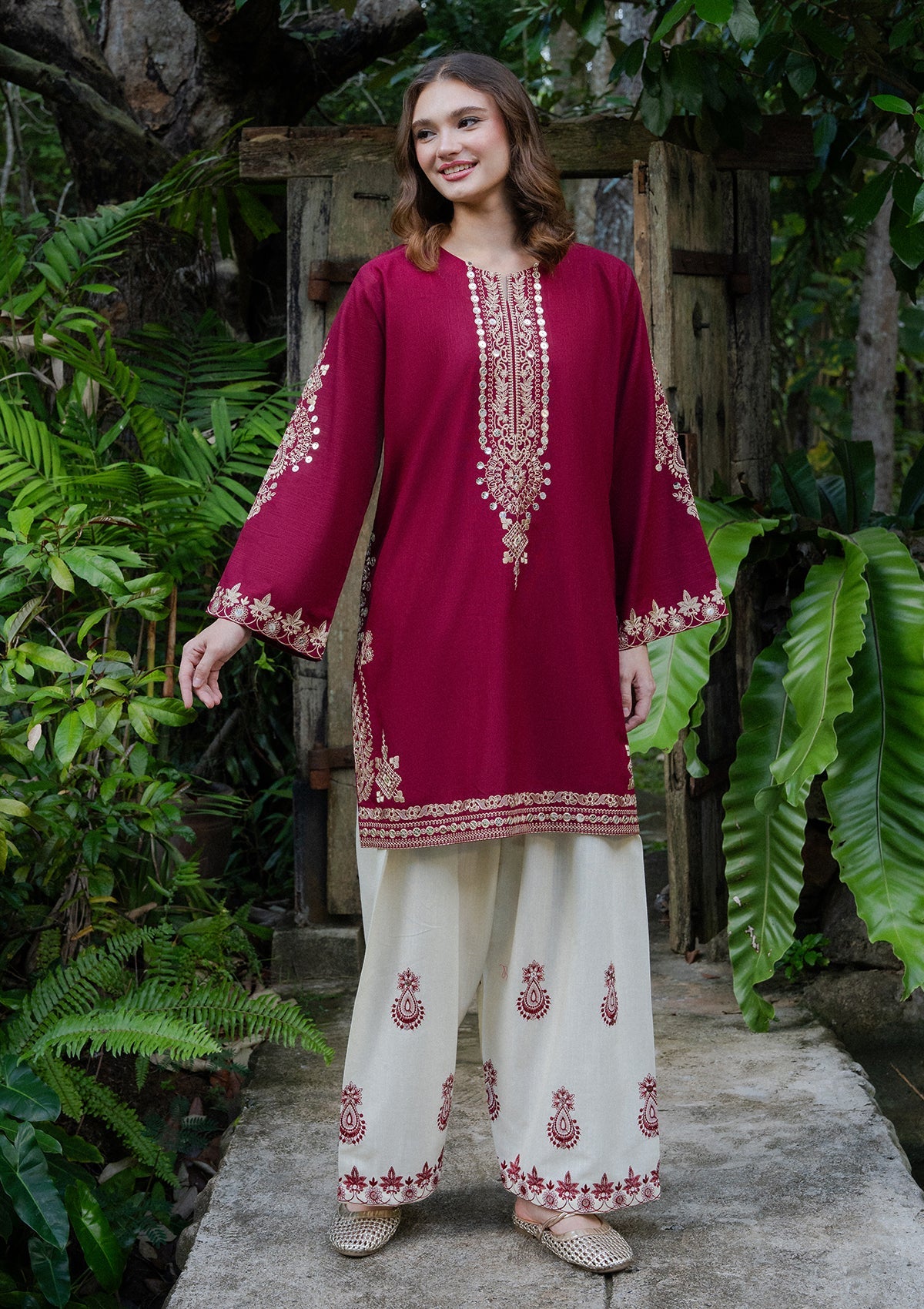 Embroidered Khaddar BT006931-MRN