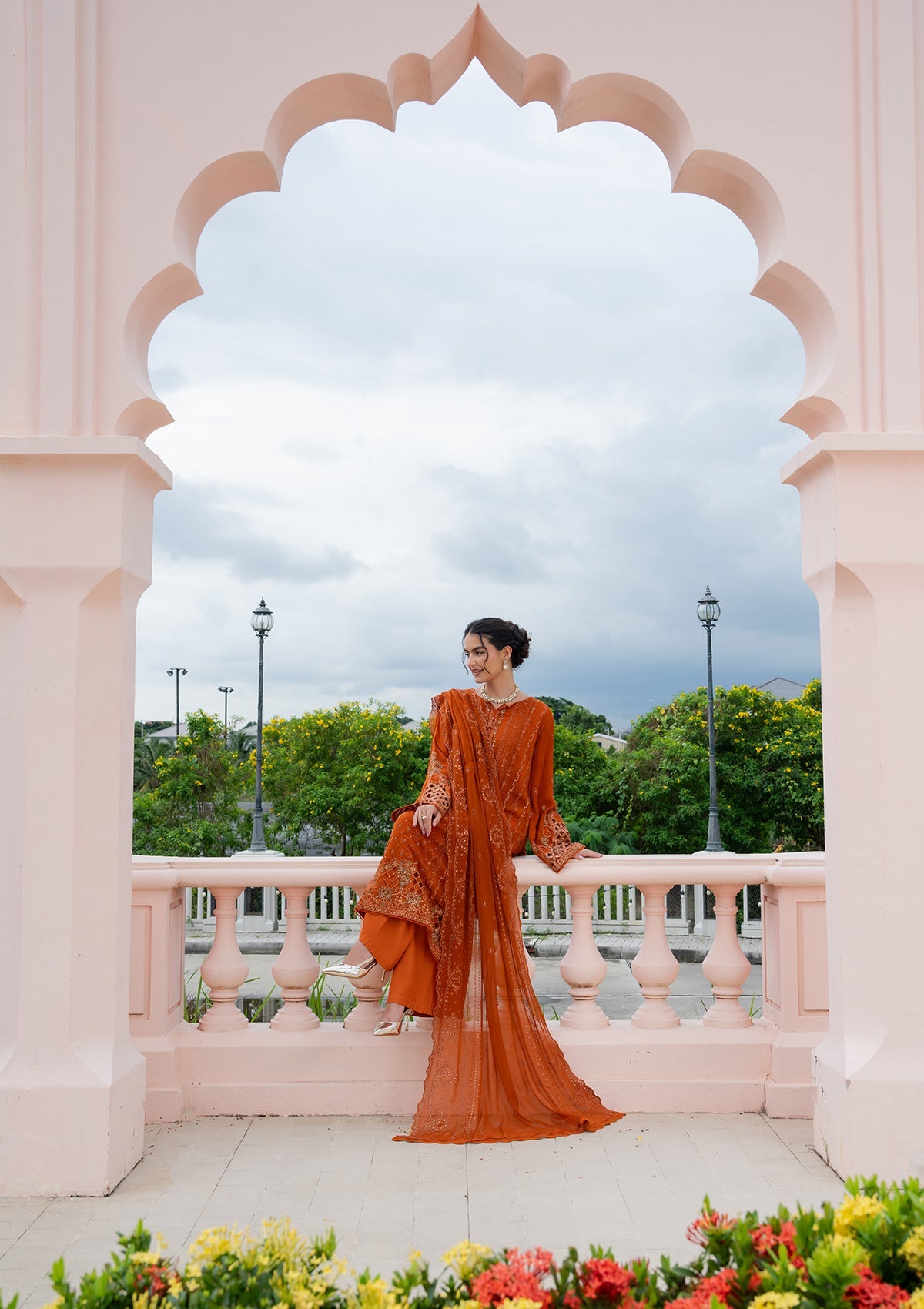 Embroidered Chiffon BT006979-MRD