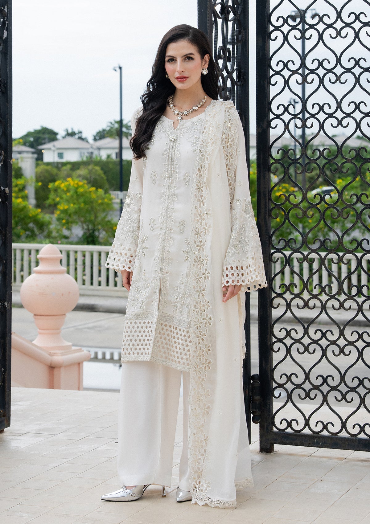 Embroidered Chiffon BT006980-OWH
