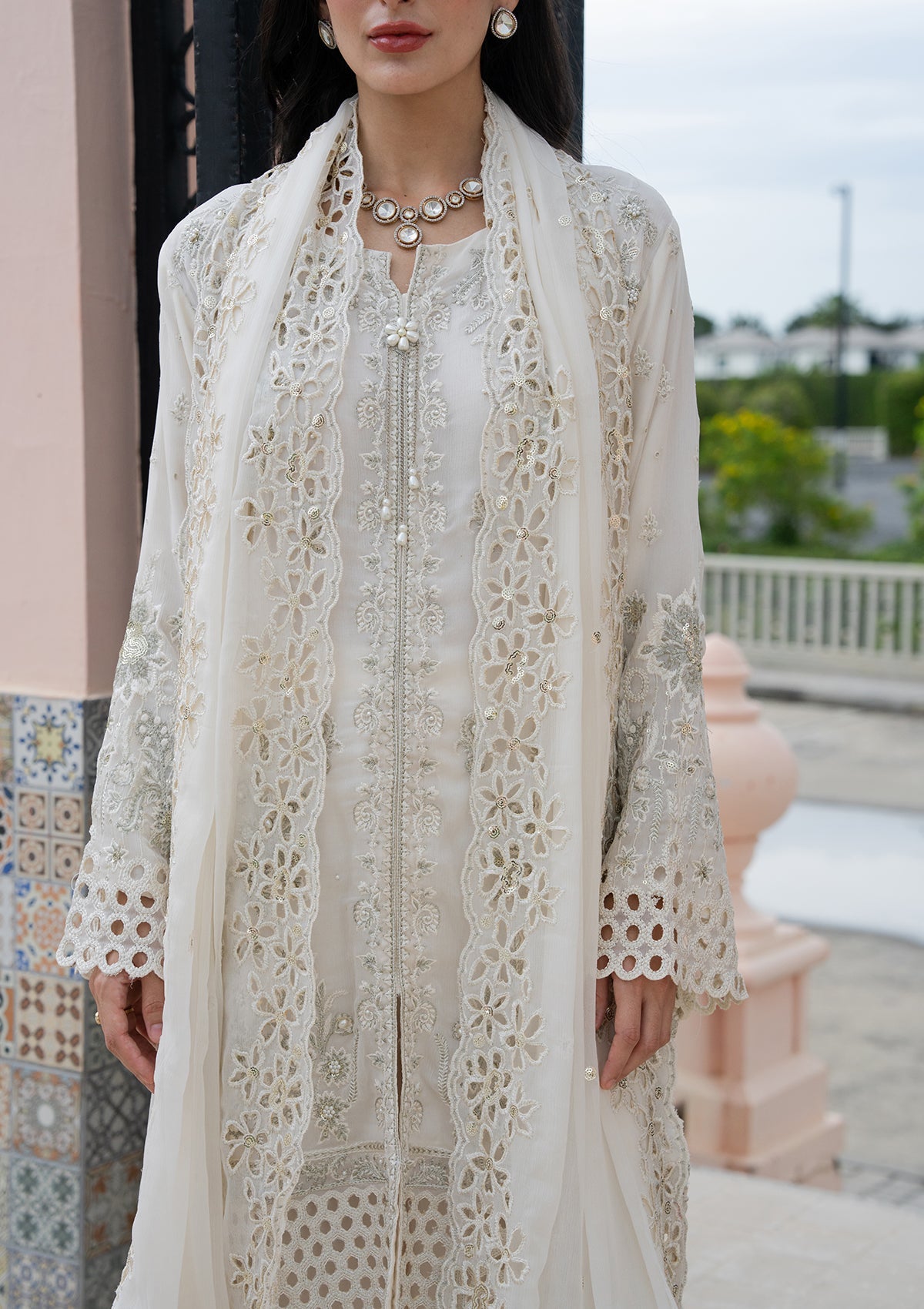 Embroidered Chiffon BT006980-OWH