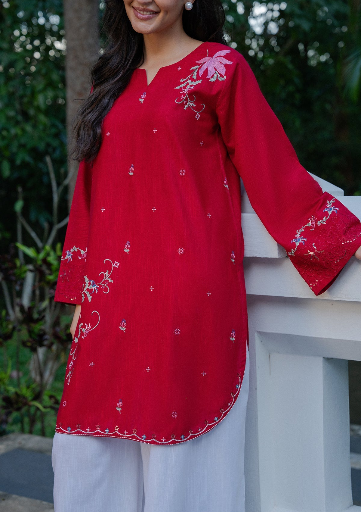 Embroidered Khaddar BT006982-RED