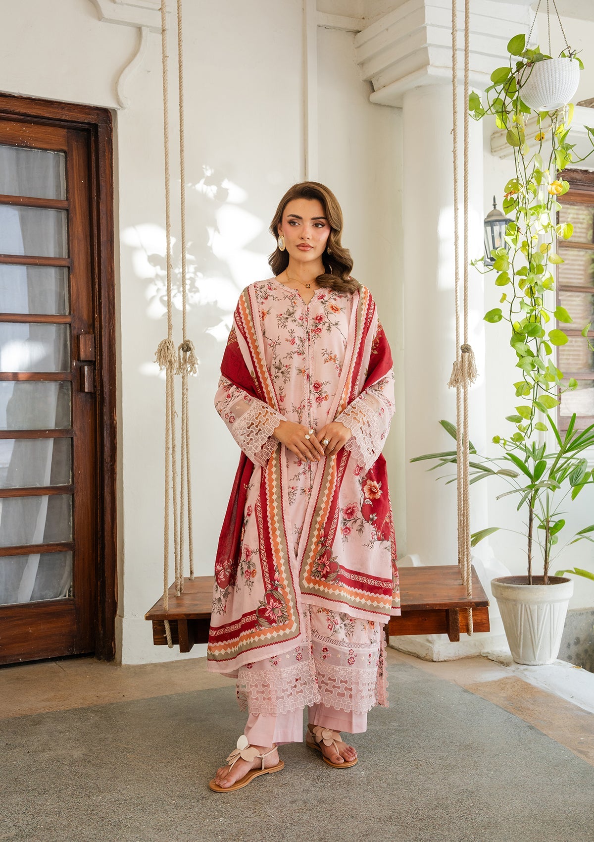 PRINTED EMBROIDERED Lawn BT006887-PNK