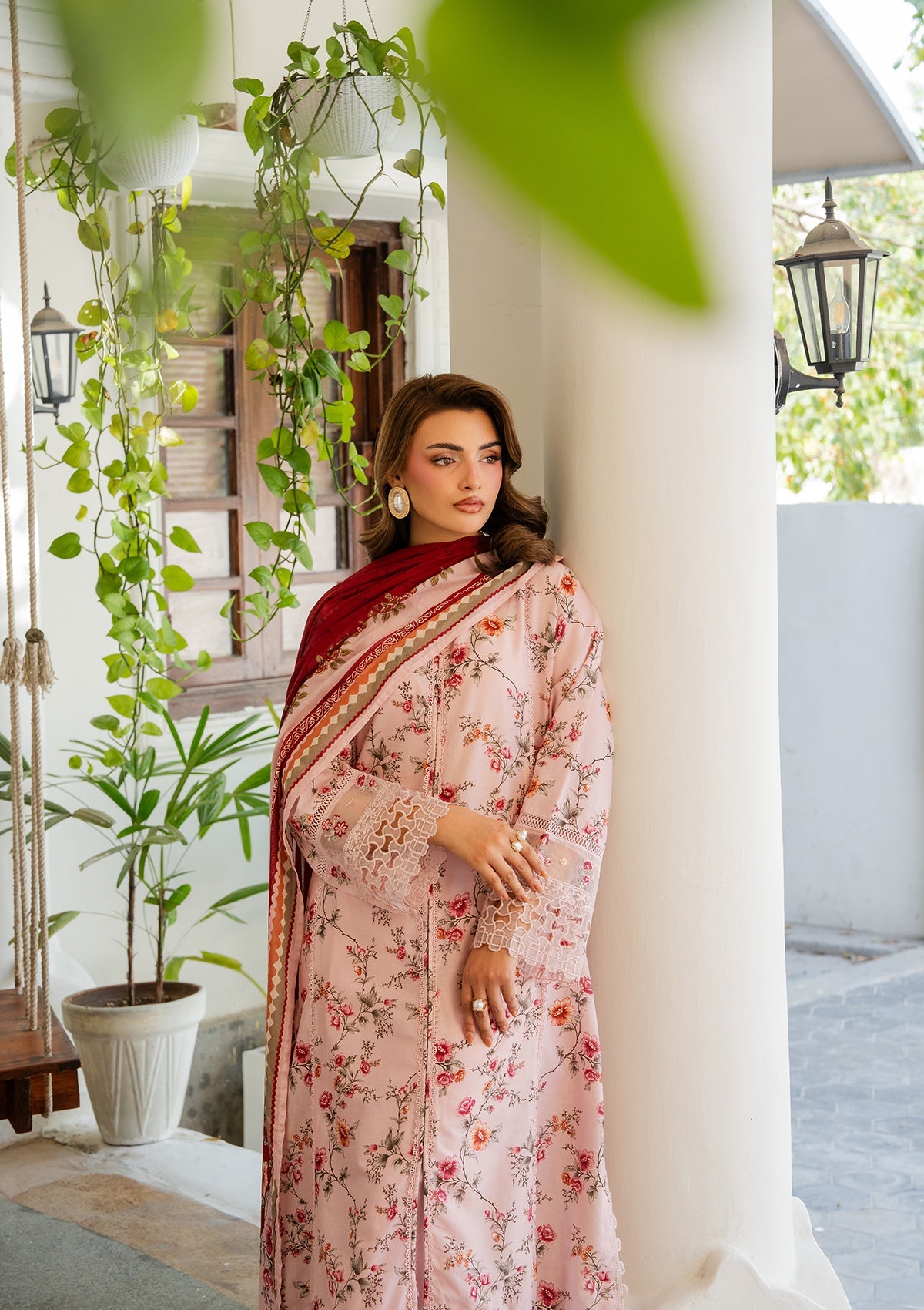 PRINTED EMBROIDERED Lawn BT006887-PNK