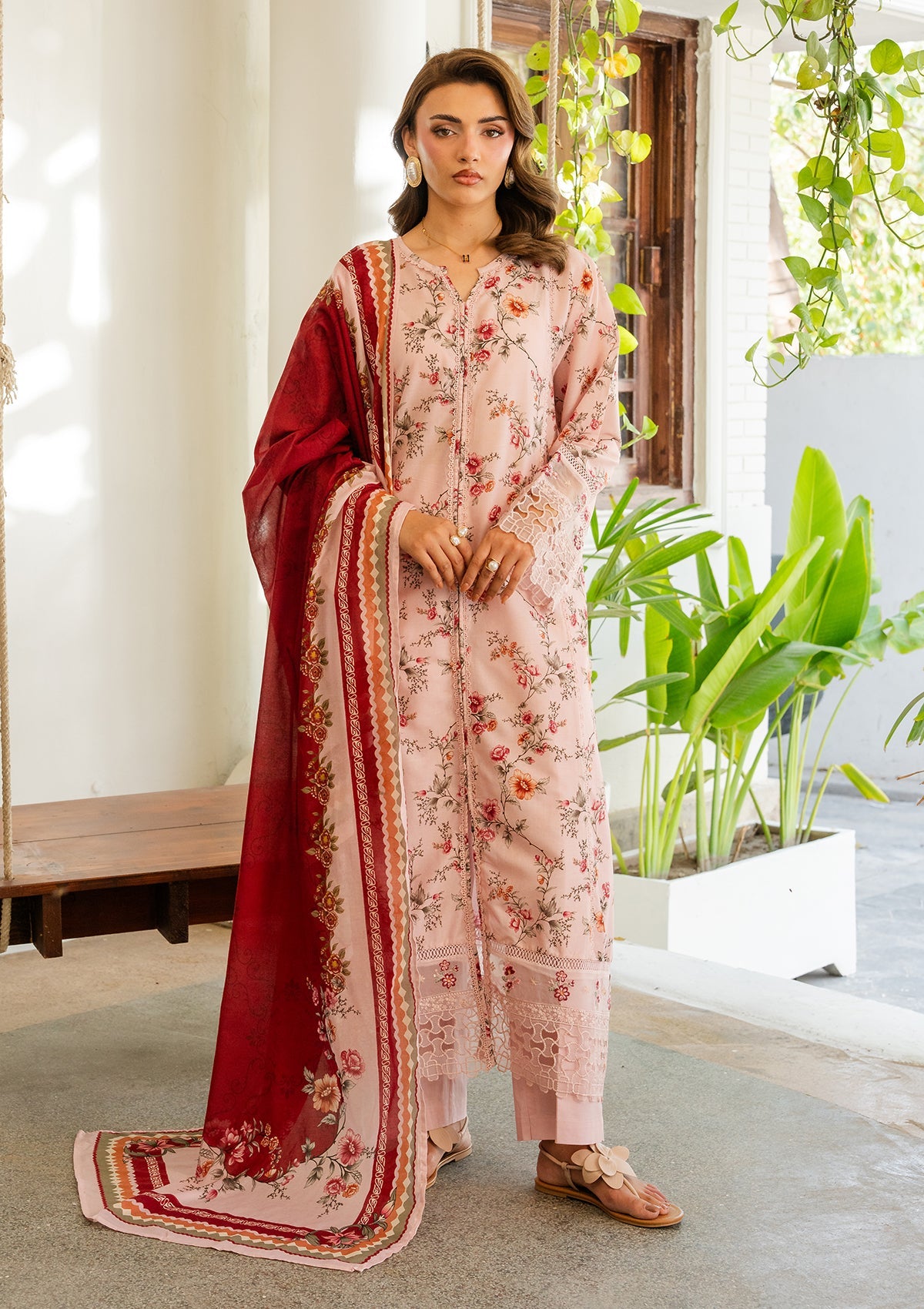 PRINTED EMBROIDERED Lawn BT006887-PNK