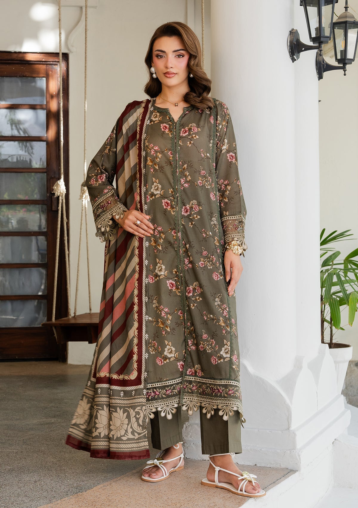 PRINTED EMBROIDERED Lawn BT006887-GRN