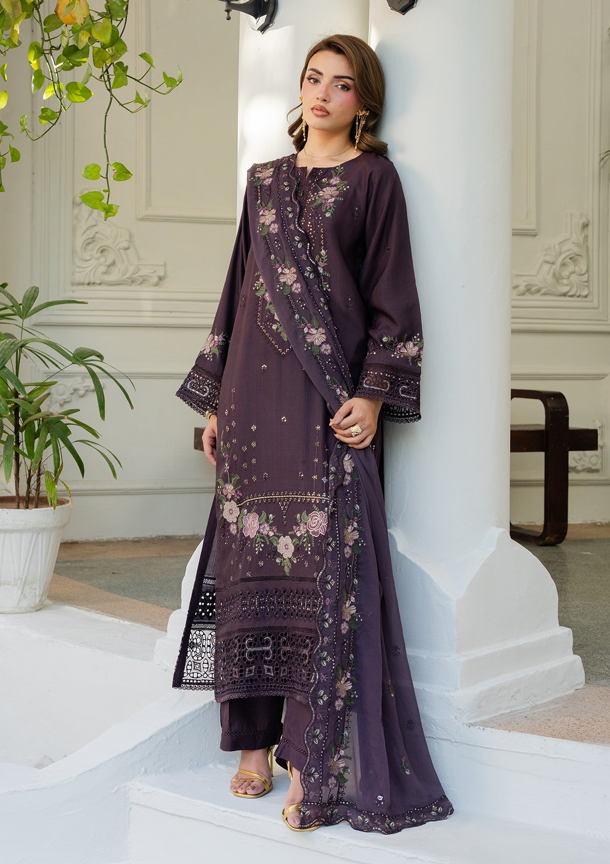 Luxury Embroidered Cotton BT006889-PRP
