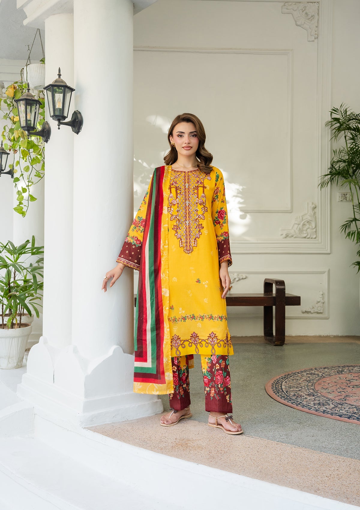 EMBROIDERED Lawn BT006892-YLW