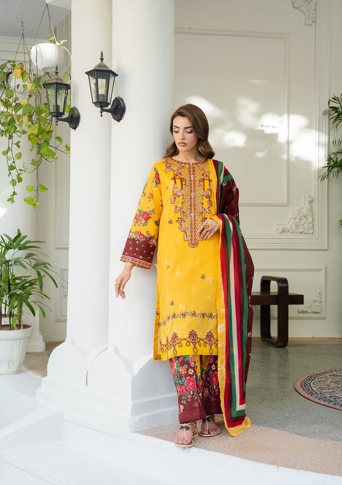 EMBROIDERED Lawn BT006892-YLW
