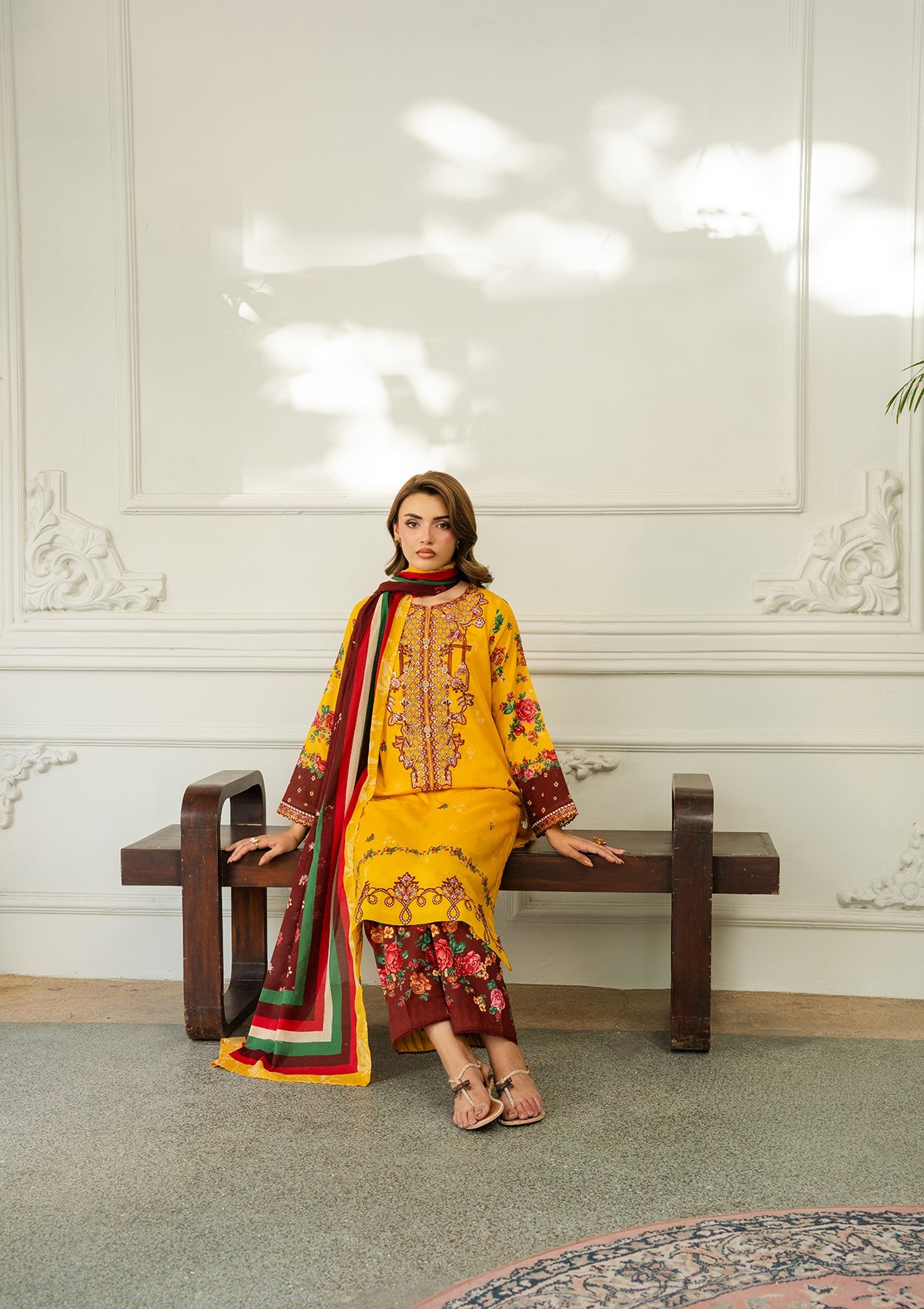 EMBROIDERED Lawn BT006892-YLW