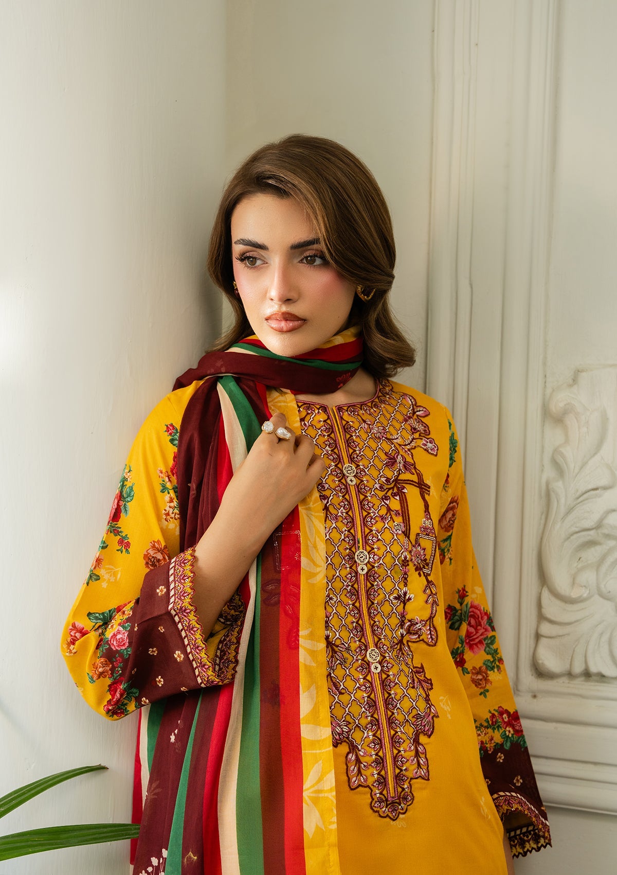EMBROIDERED Lawn BT006892-YLW