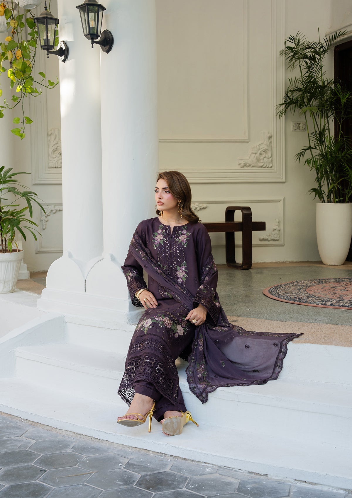 Luxury Embroidered Cotton BT006889-PRP