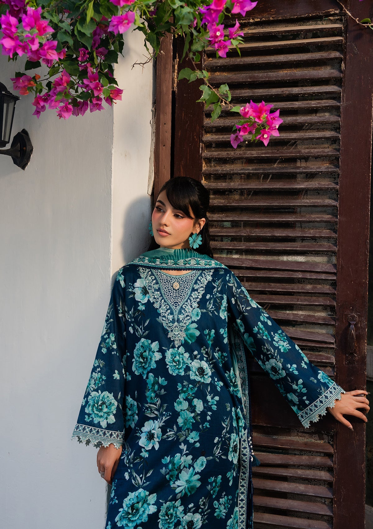 PRINTED EMBROIDERED Lawn BT006892-BLU