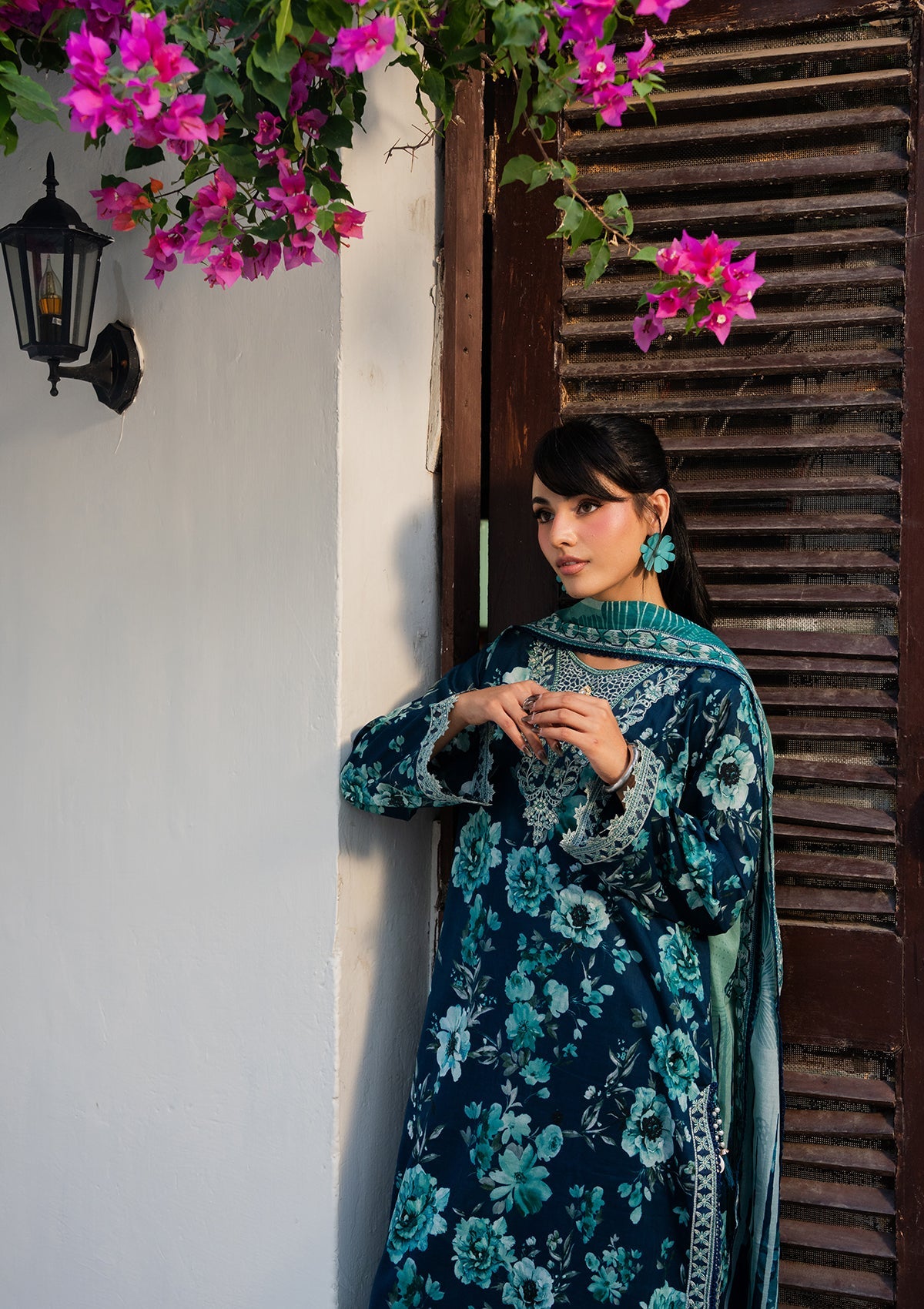 PRINTED EMBROIDERED Lawn BT006892-BLU