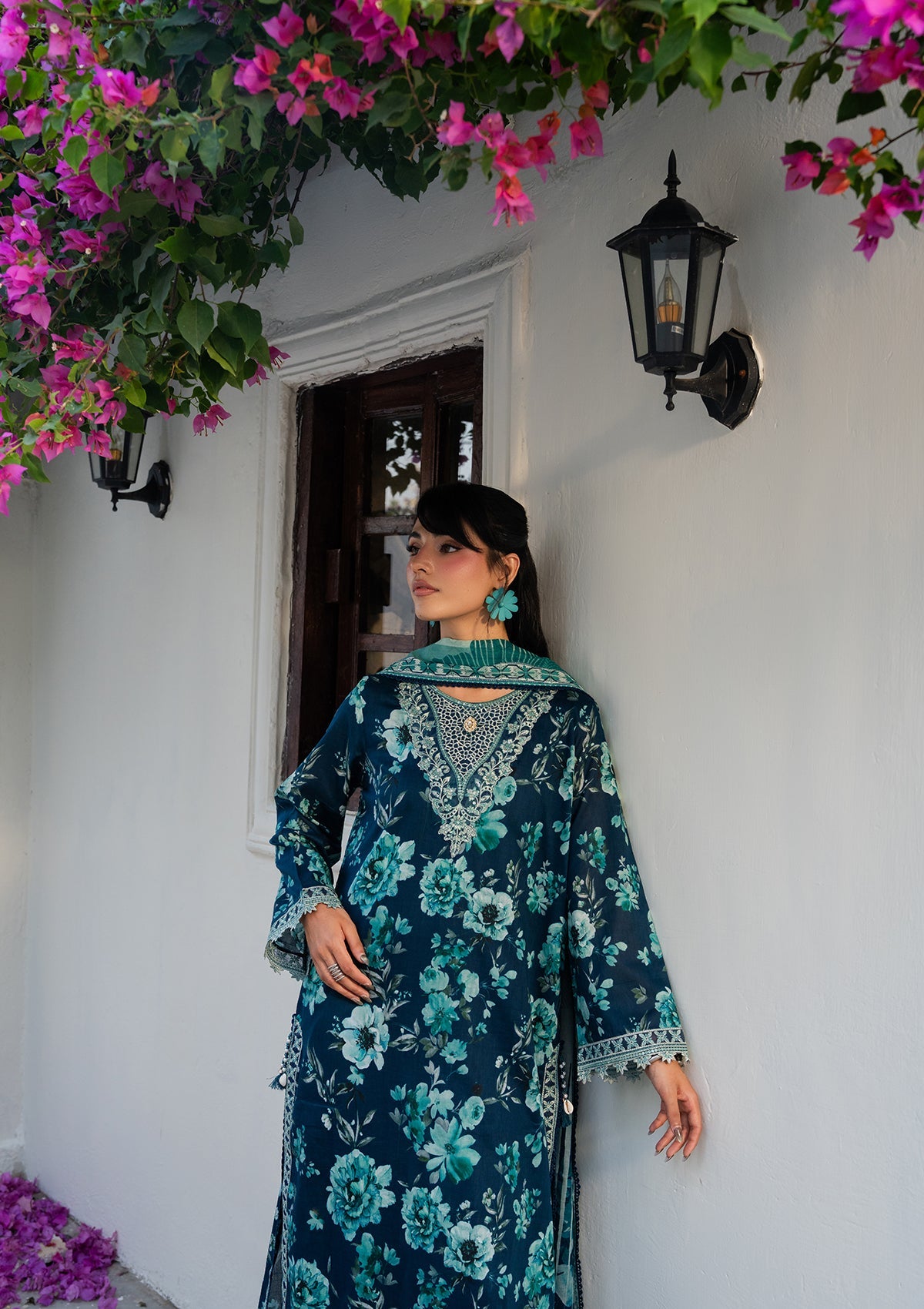 PRINTED EMBROIDERED Lawn BT006892-BLU