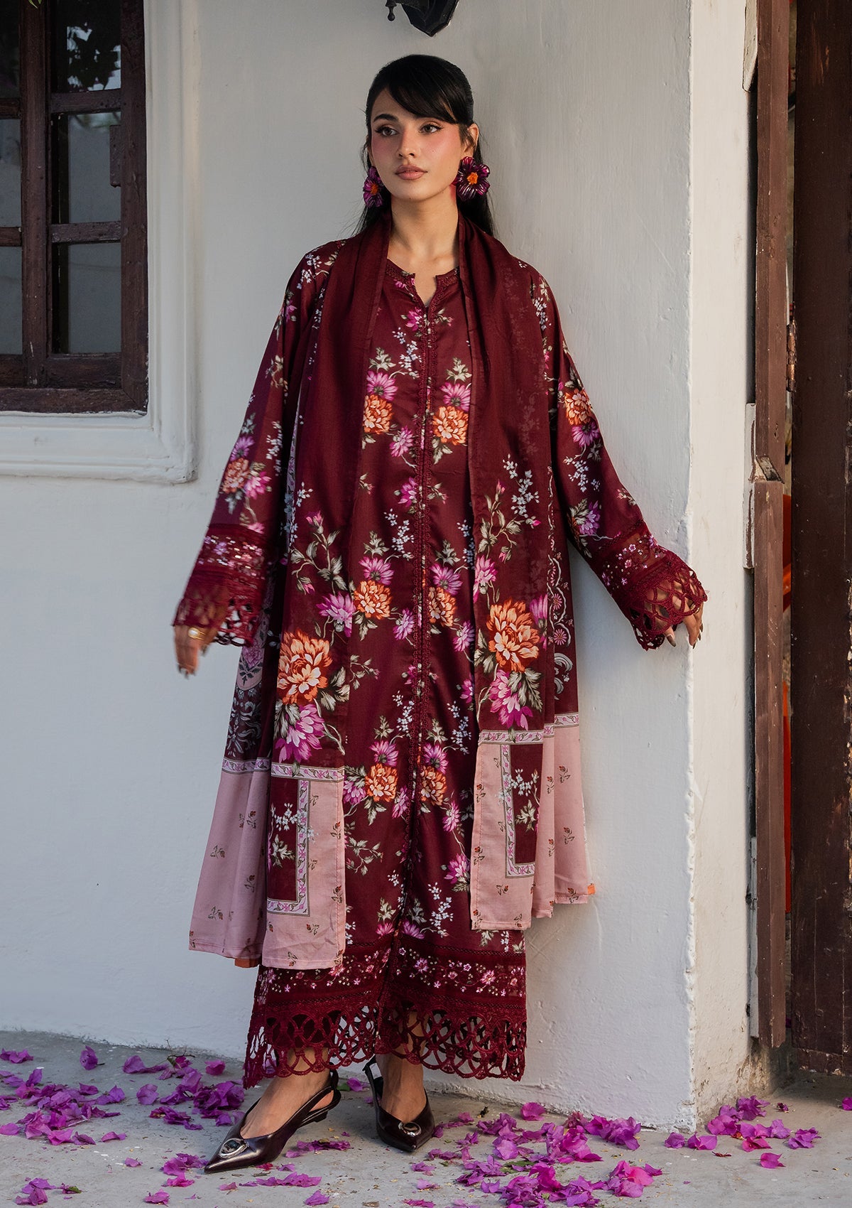 PRINTED EMBROIDERED Lawn BT006887-MRN