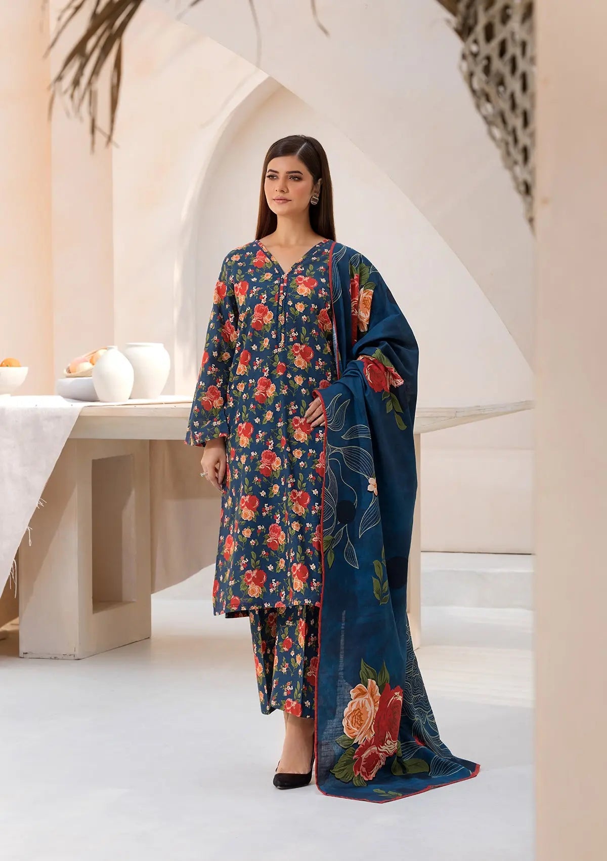 PRINTED KHADDAR BT6526-REBL-47 Bin Tayyab