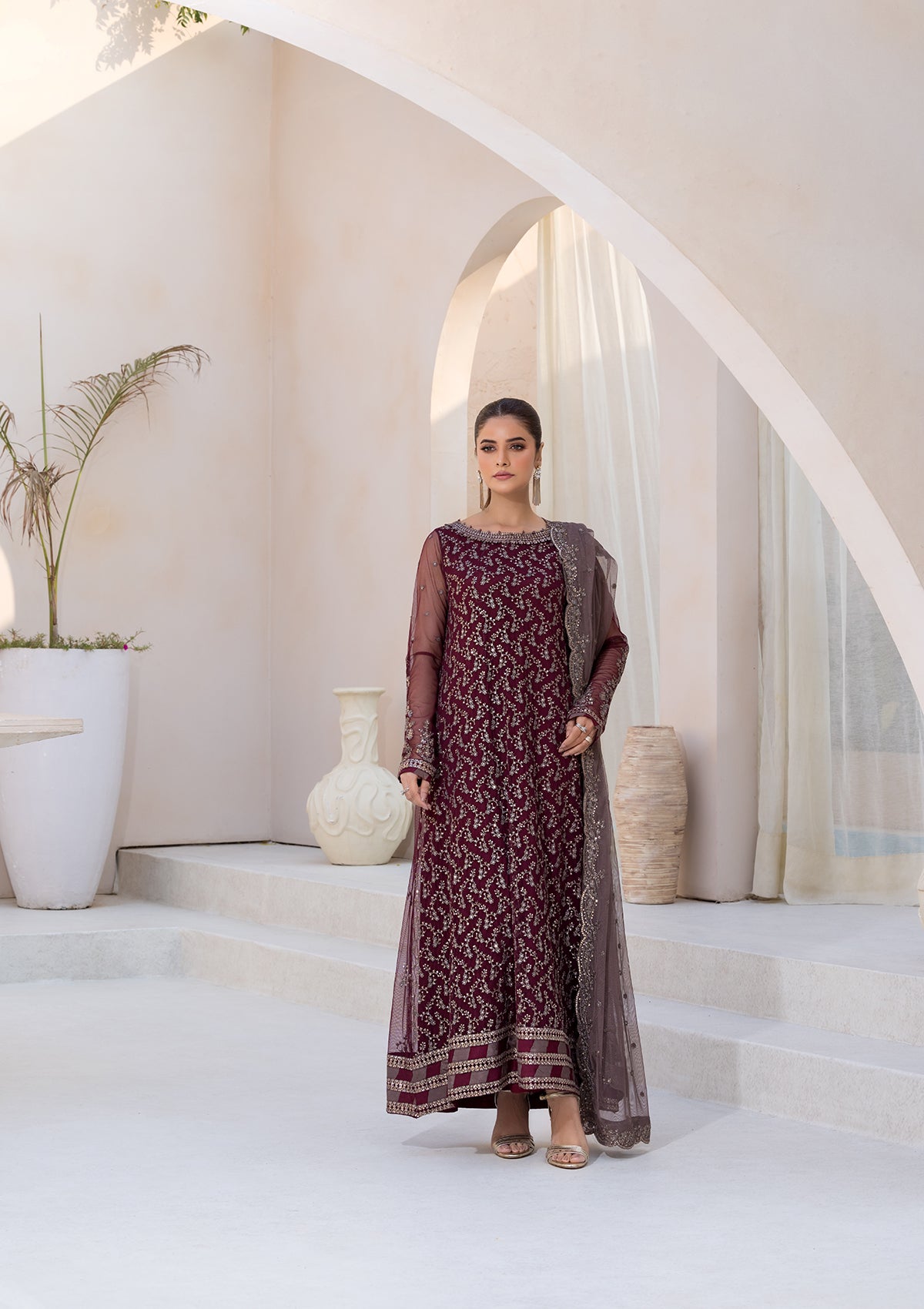 EMBROIDERED NET BT6622UN-BT6547-MRN