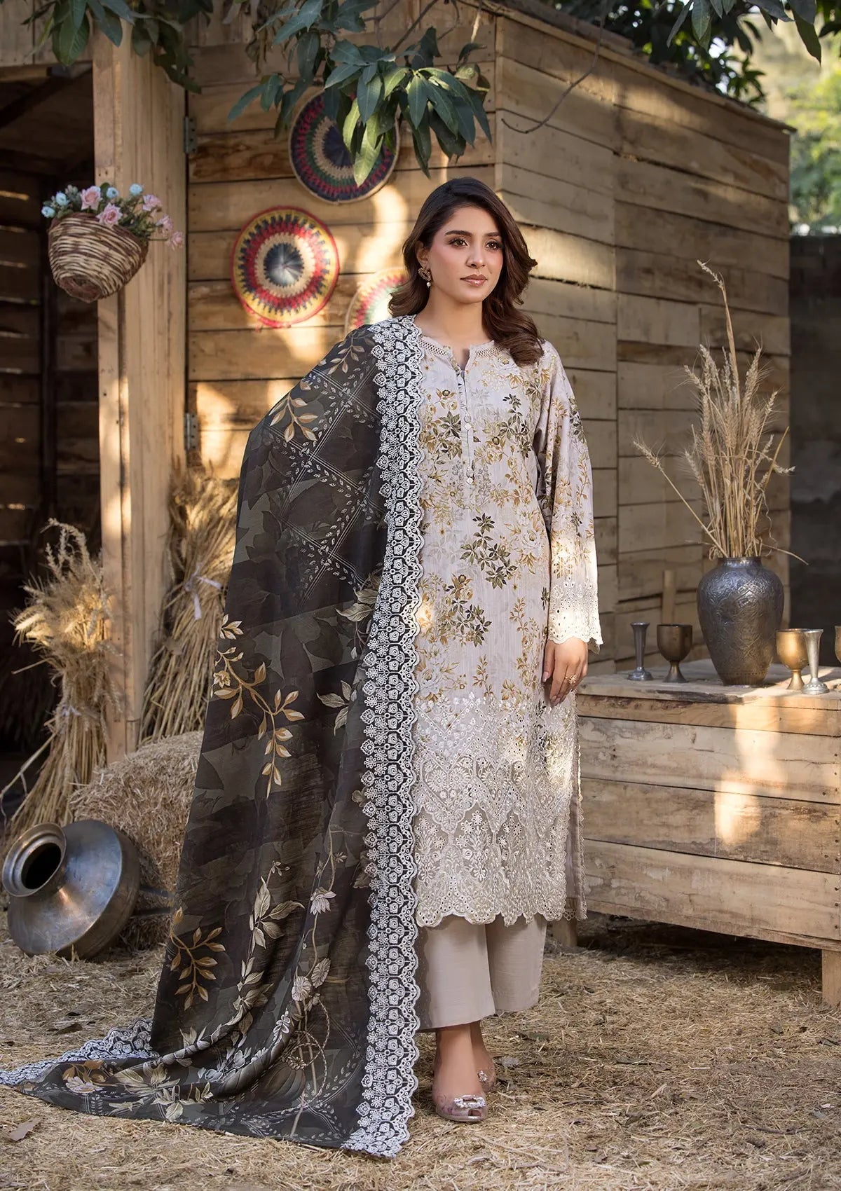 EMBROIDERED KHADDAR BT118-SKN Bin Tayyab
