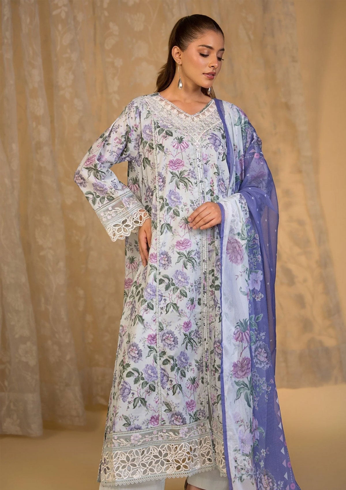 Printed Embroidered Khaddar BT006620-SBL