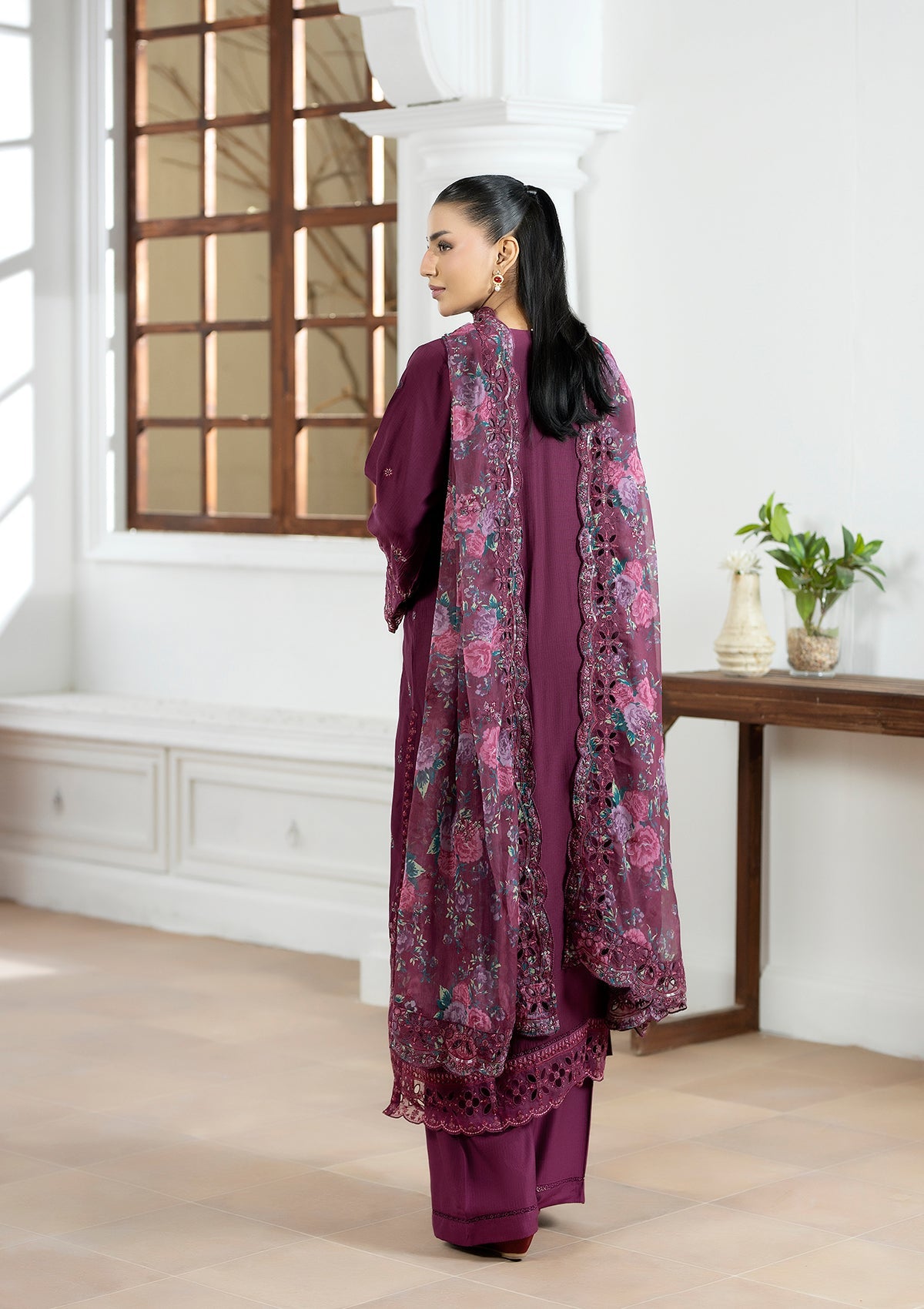 Embroidered Chiffon BT006604-MRN