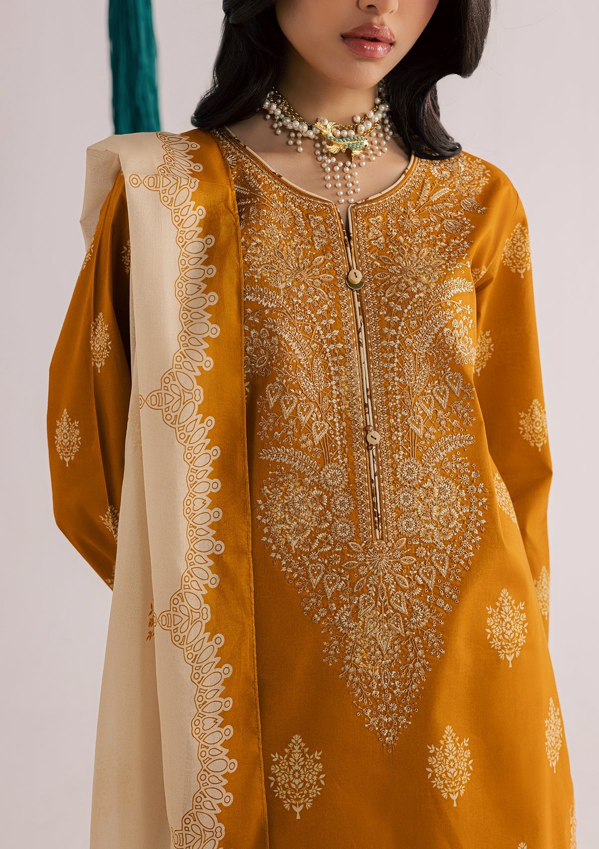 PRINTED EMBROIDERED LAWN BT006860-MRD
