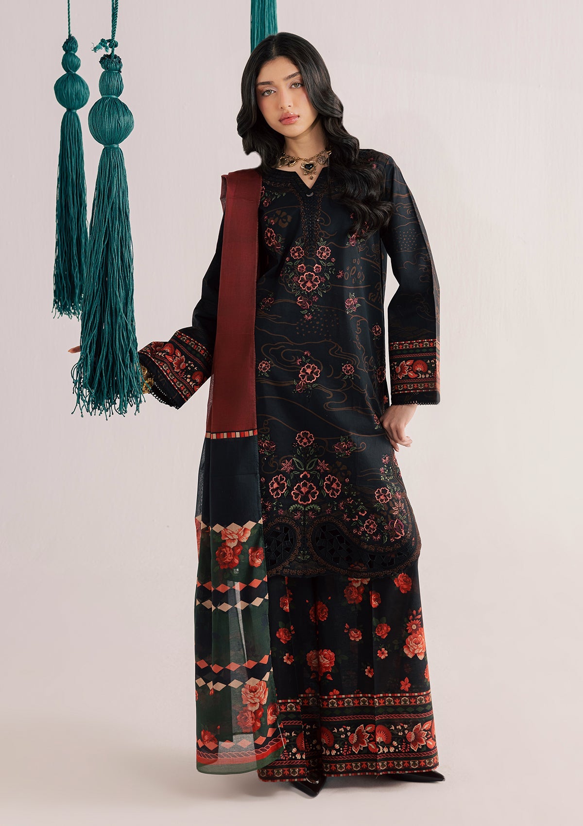 PRINTED EMBROIDERED LAWN BT006860-NBL