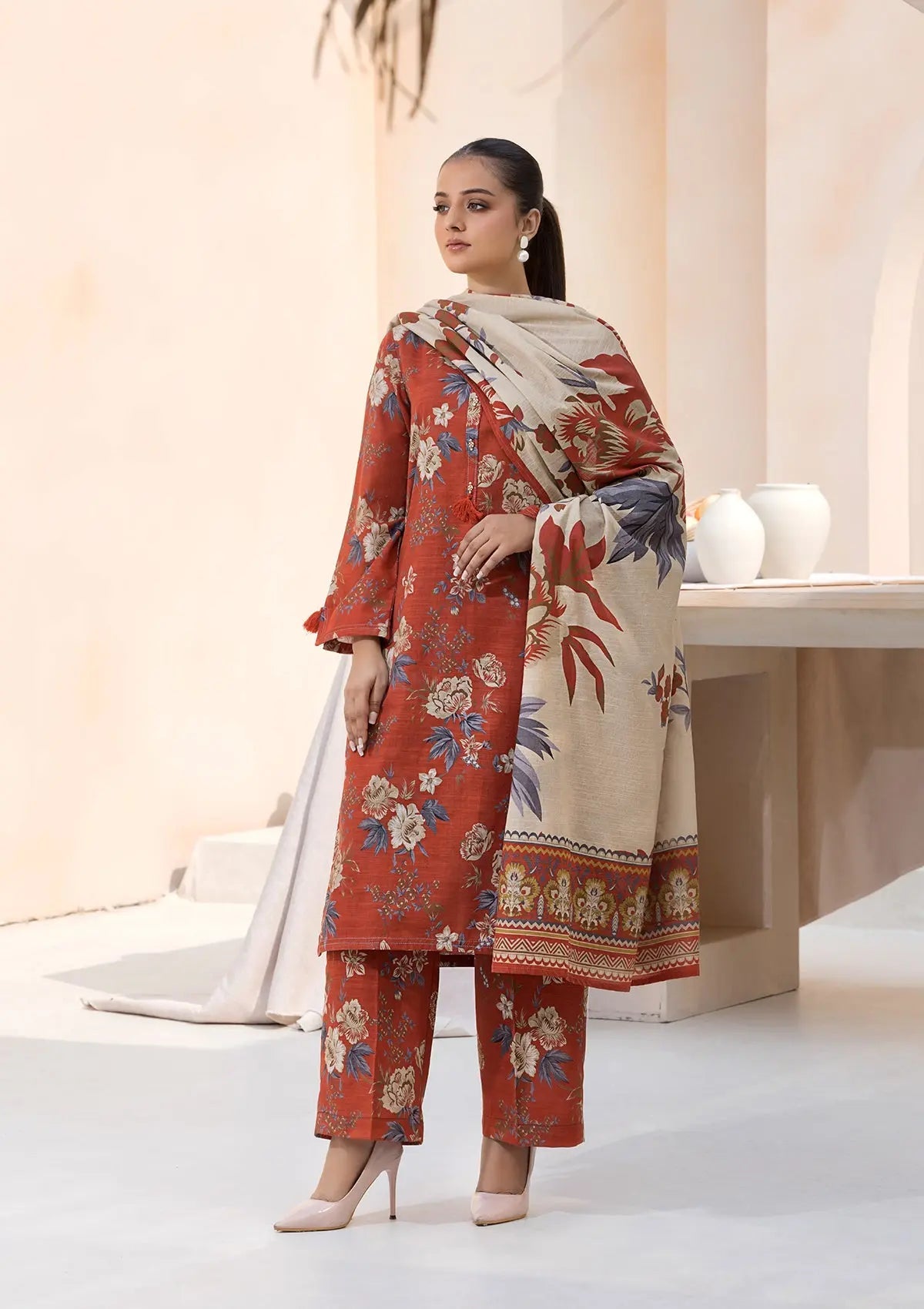 Printed Khaddar BT6544-RST Bin Tayyab