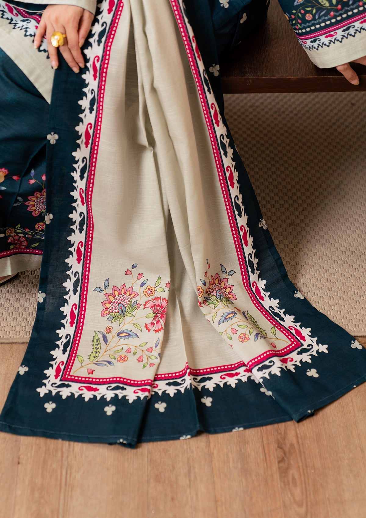 PRINTED KHADDAR BT006966-BLU