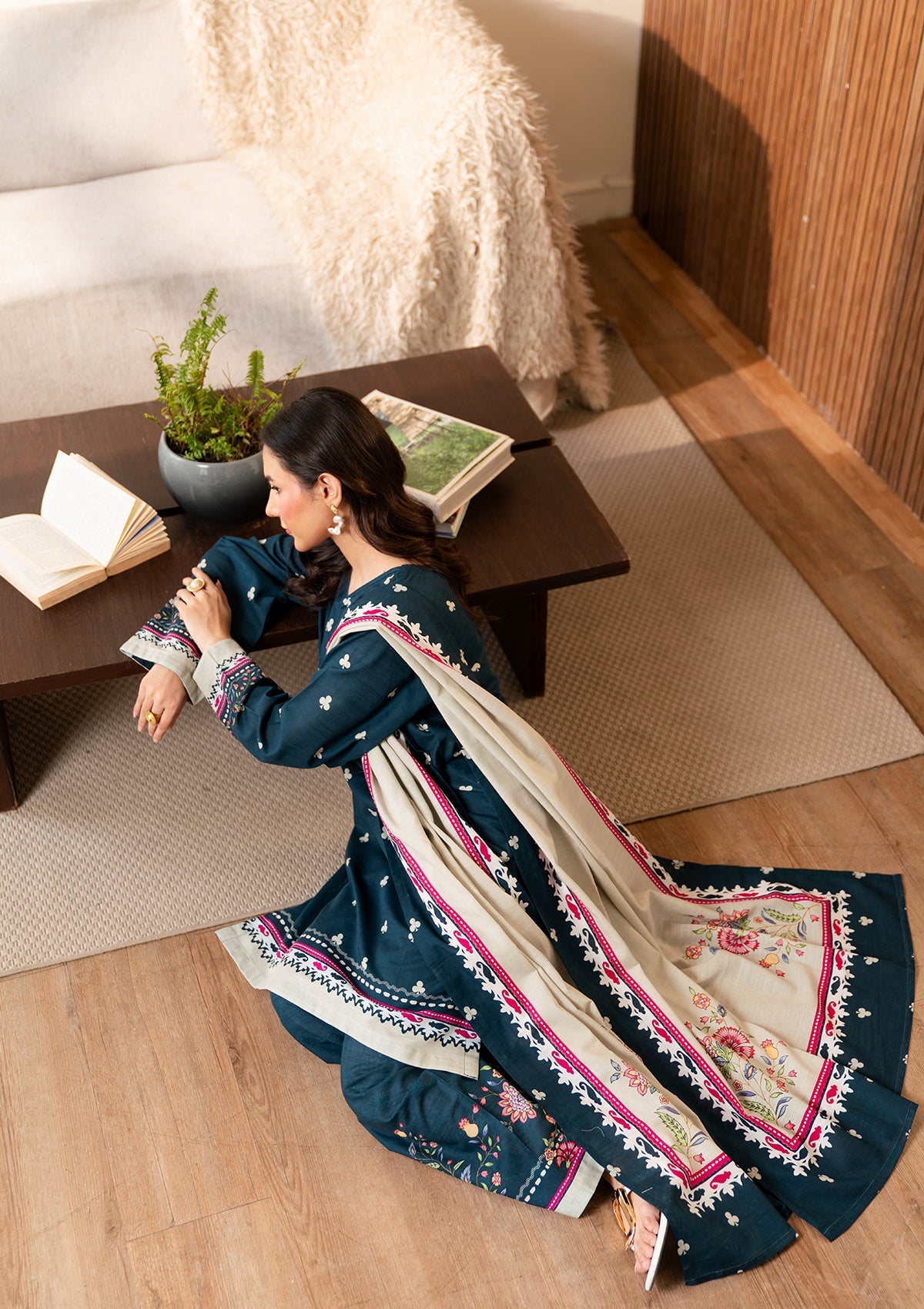 PRINTED KHADDAR BT006966-BLU