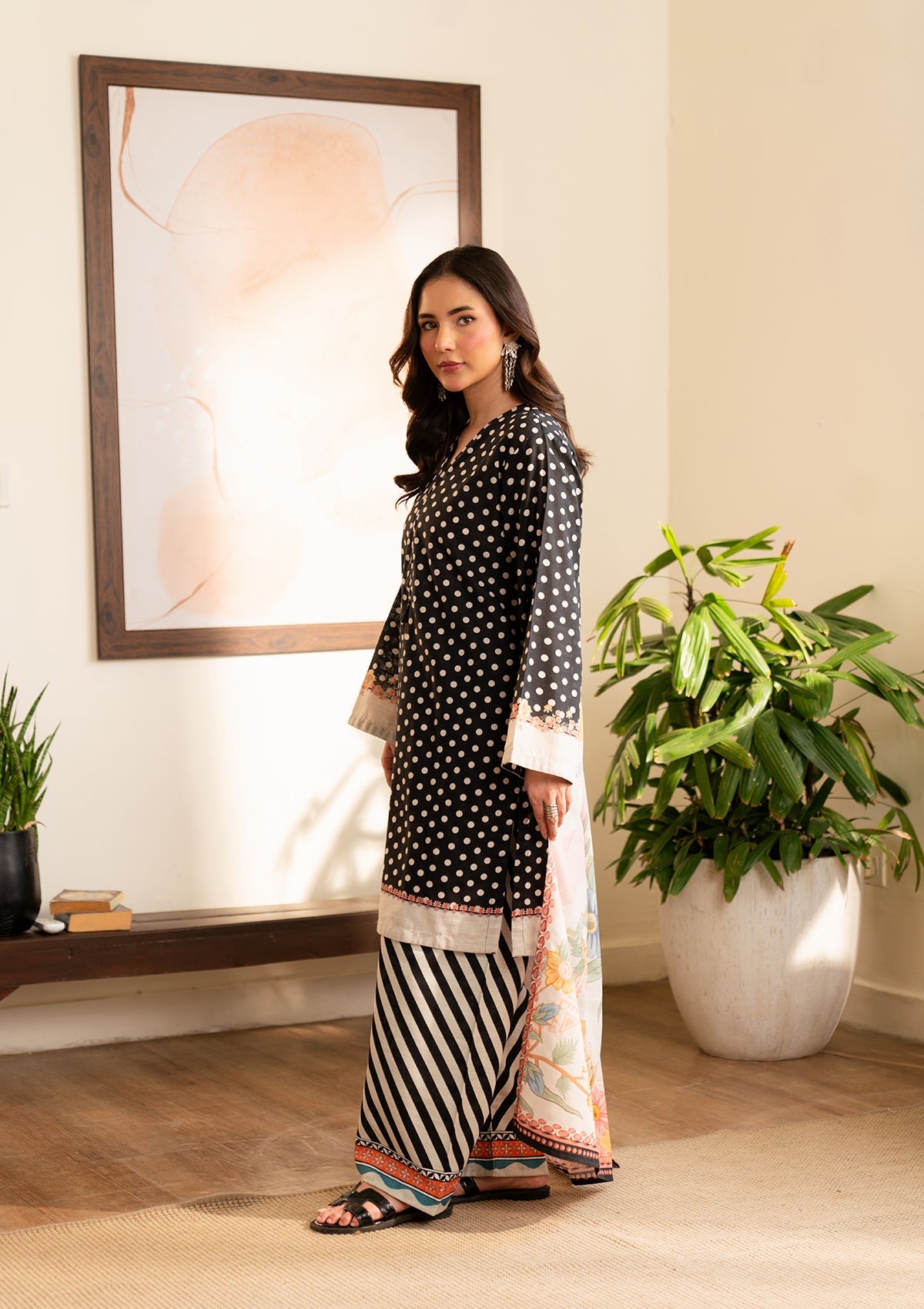 PRINTED KHADDAR BT006974-BLK