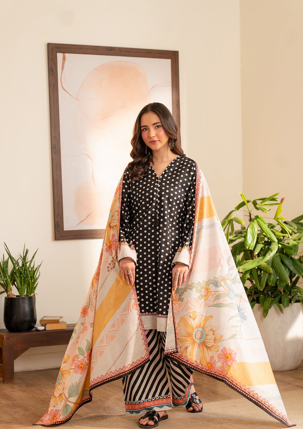 PRINTED KHADDAR BT006974-BLK