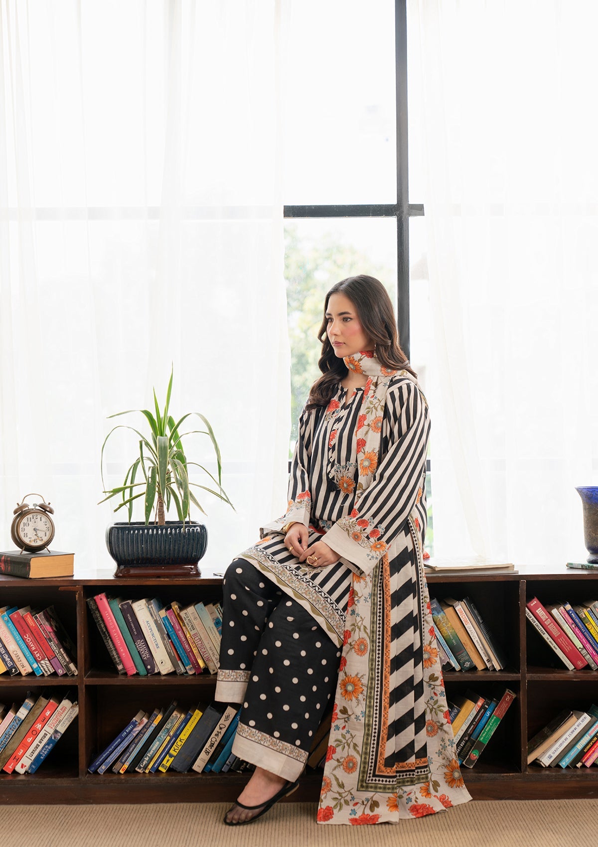 PRINTED KHADDAR BT006966-BLK