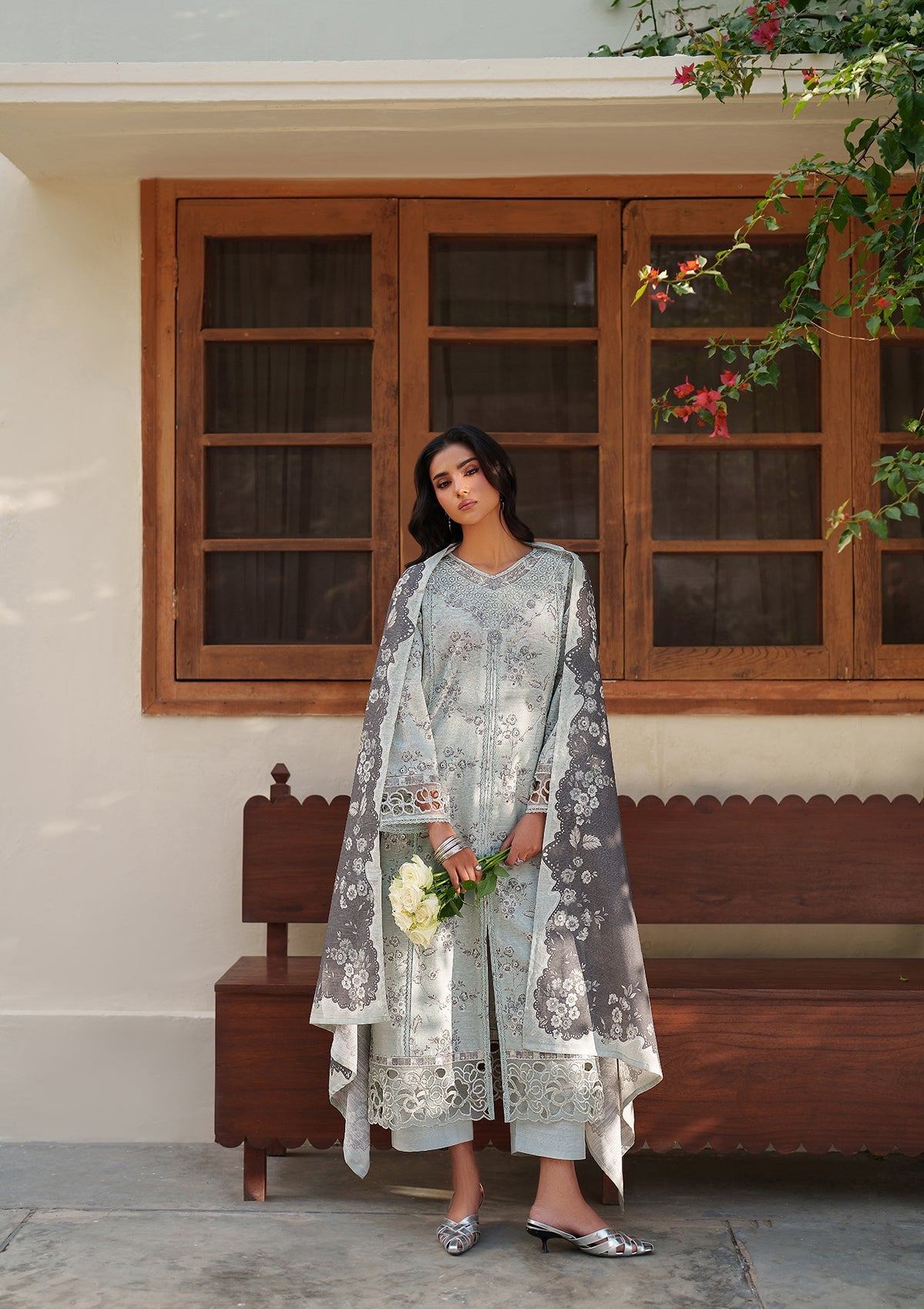PRINTED EMBROIDERED Lawn BT006887-GRY