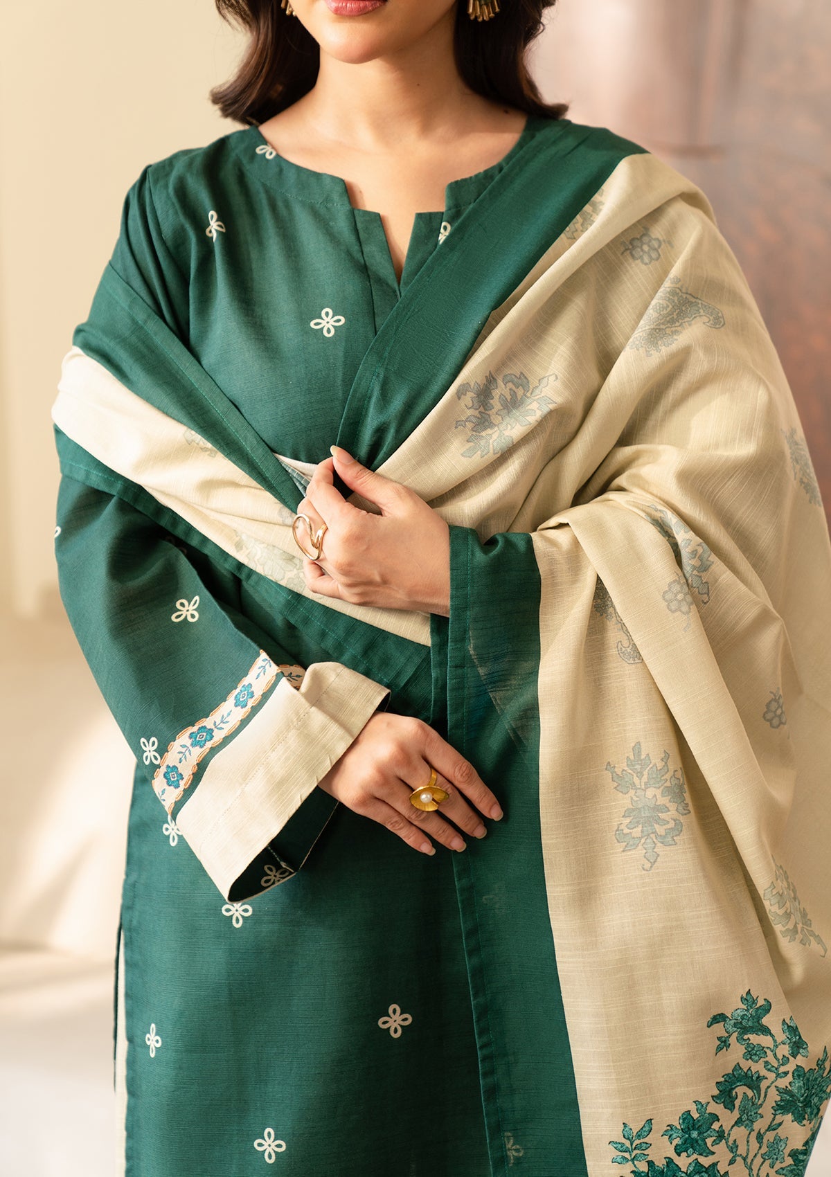 PRINTED KHADDAR BT006966-GRN