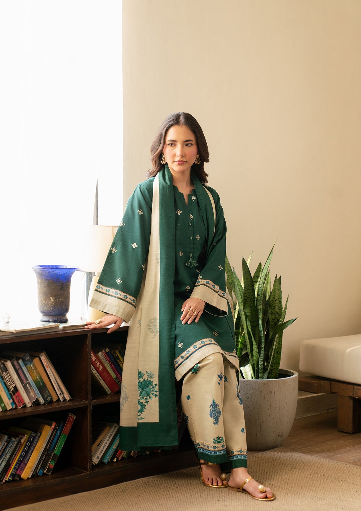 PRINTED KHADDAR BT006966-GRN