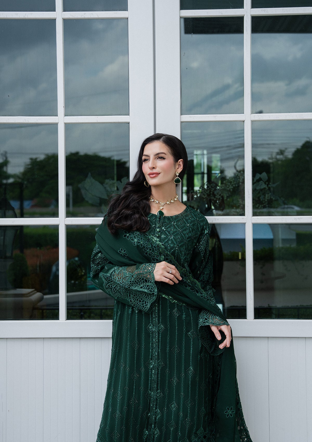Embroidered Chiffon BT006981-GRN