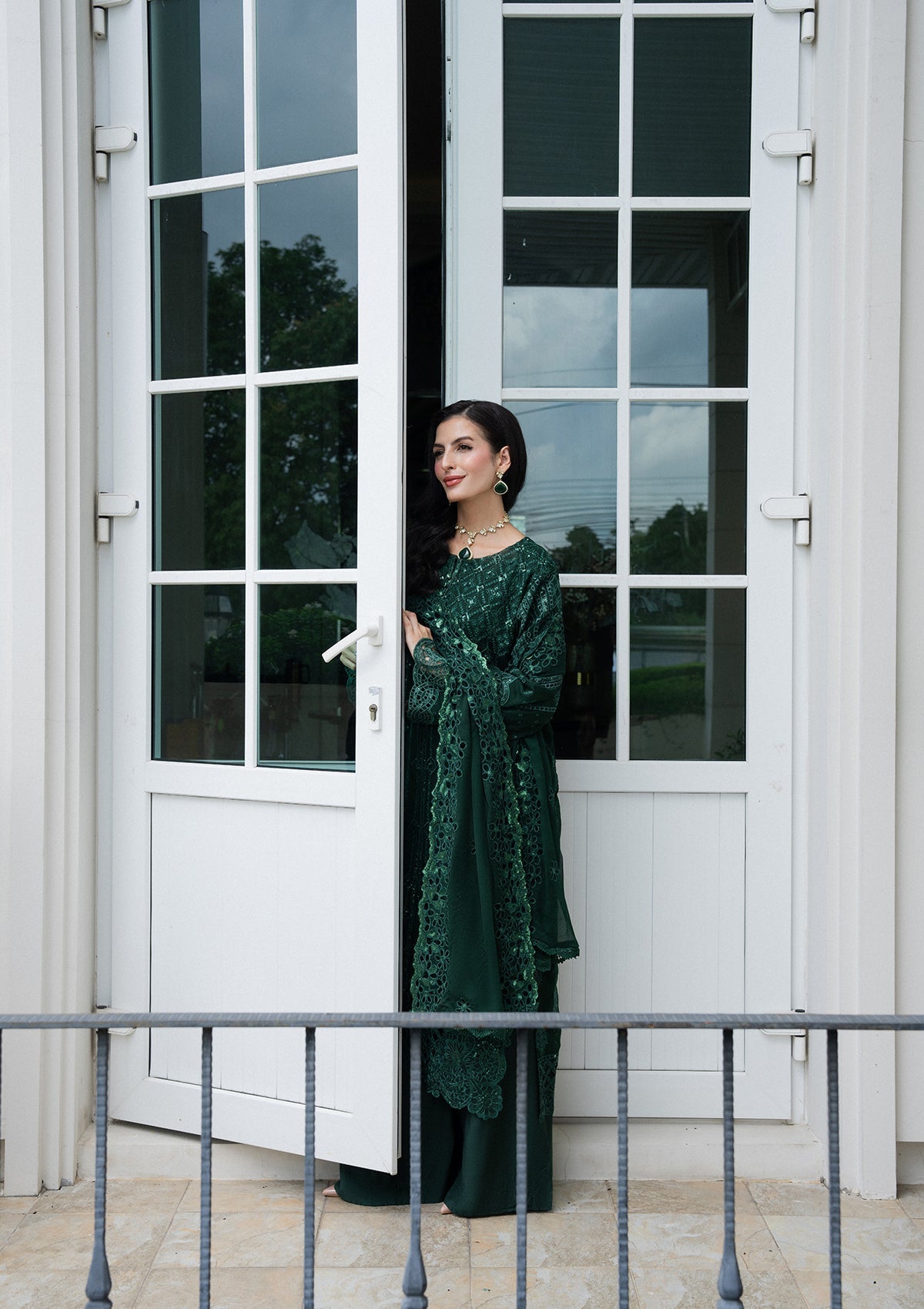 Embroidered Chiffon BT006981-GRN