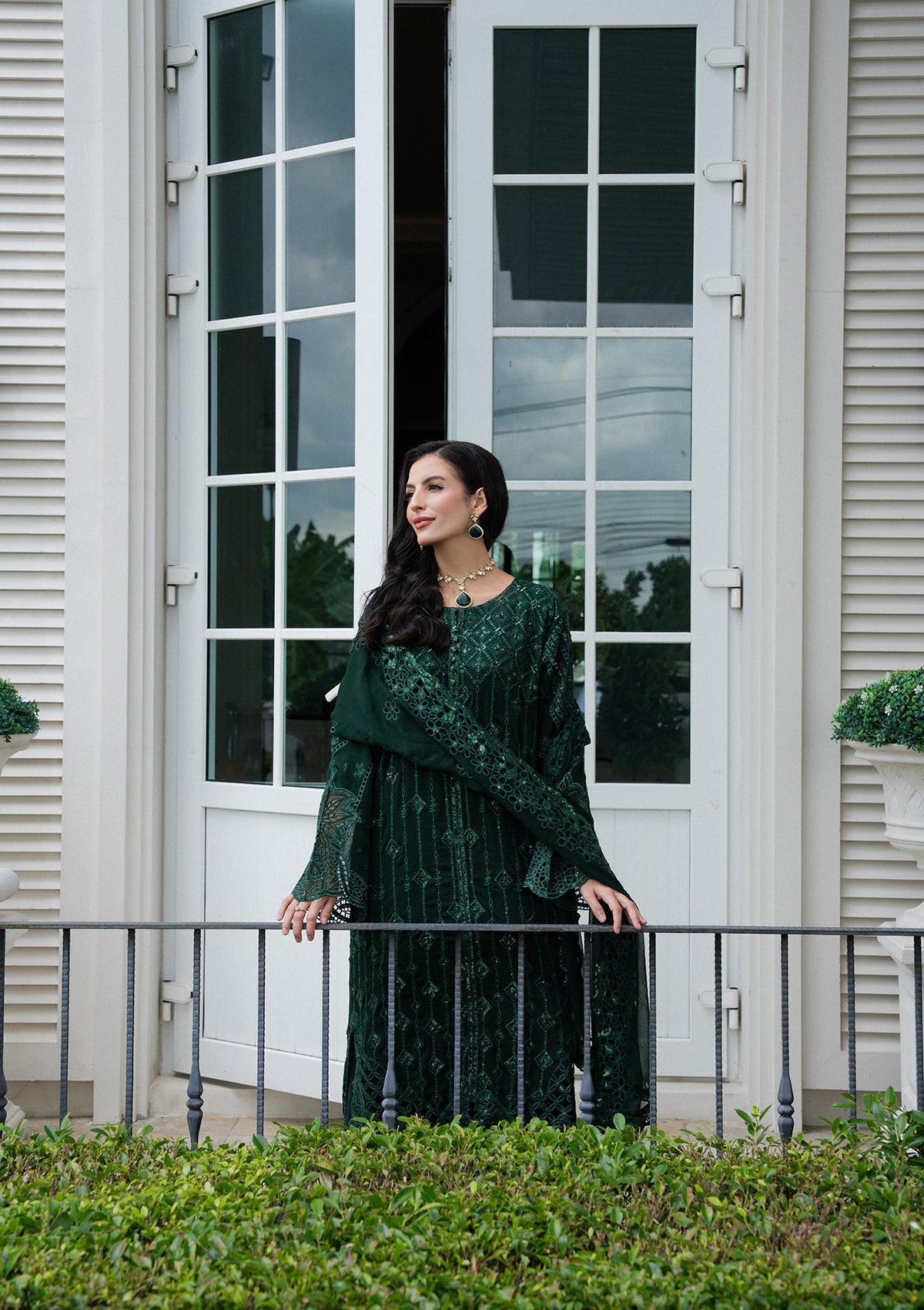 Embroidered Chiffon BT006981-GRN