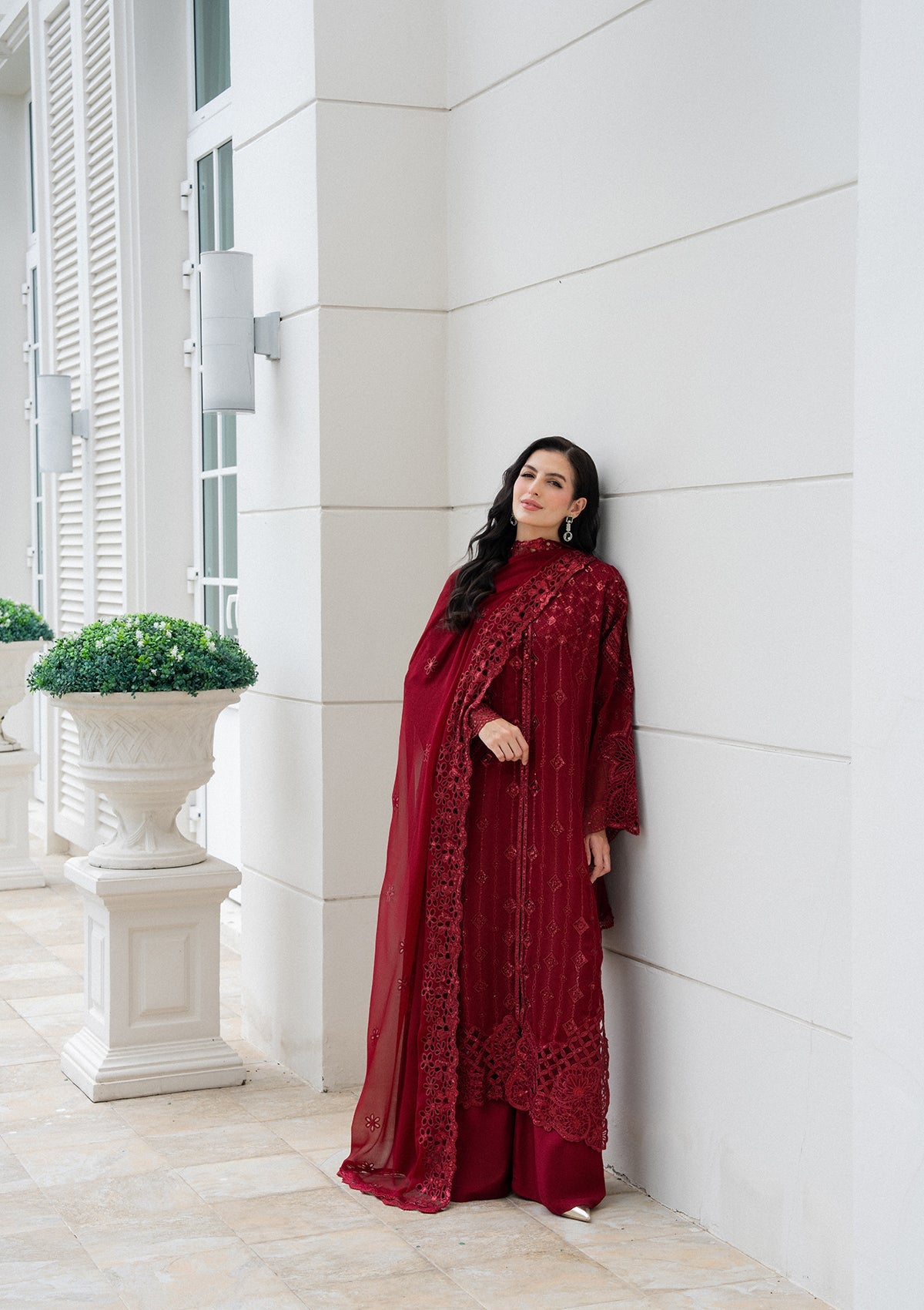 Embroidered Chiffon BT006981-MRN