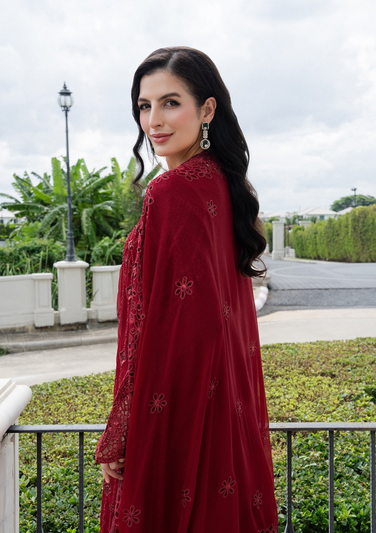 Embroidered Chiffon BT006981-MRN