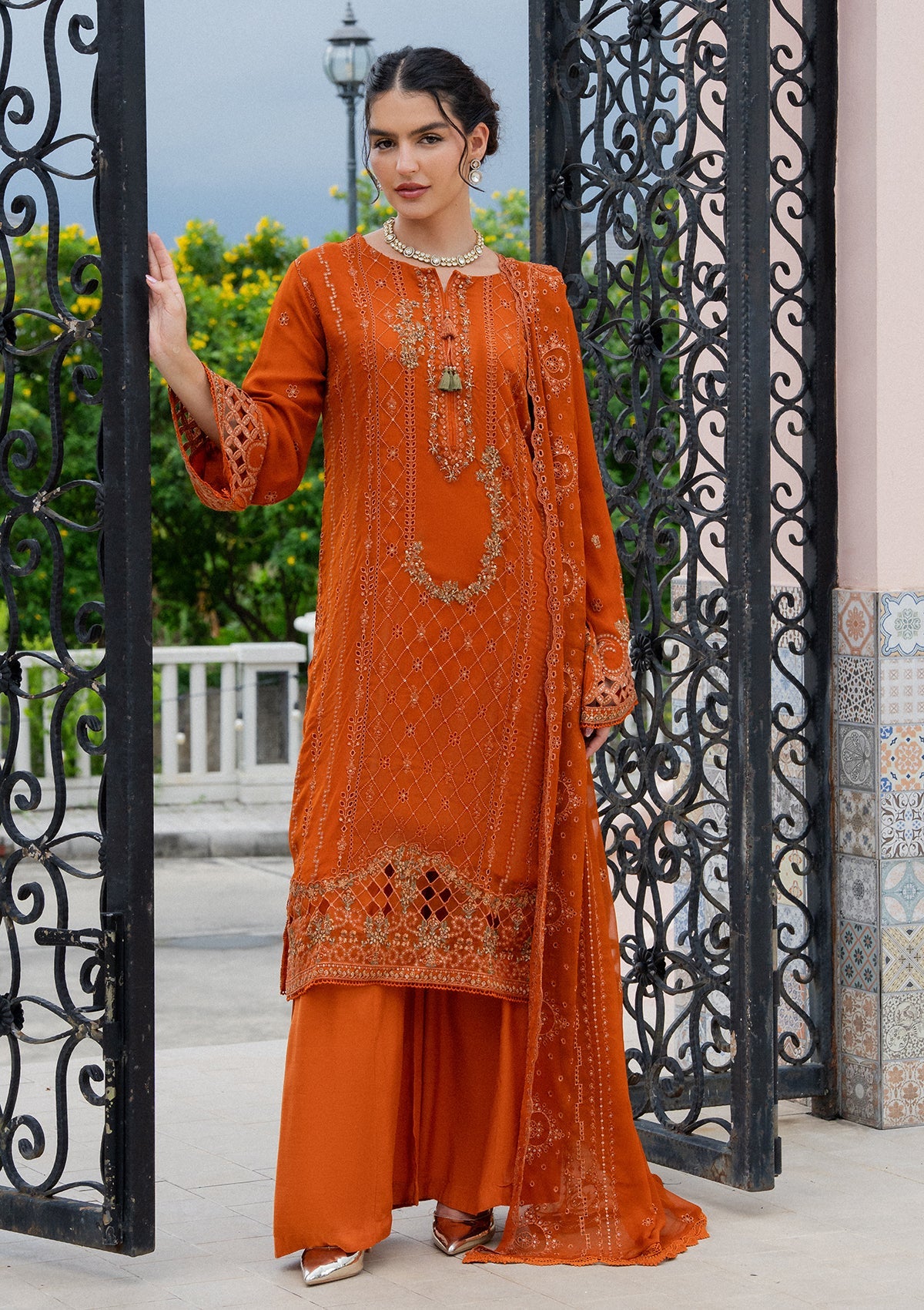 Embroidered Chiffon BT006979-MRD