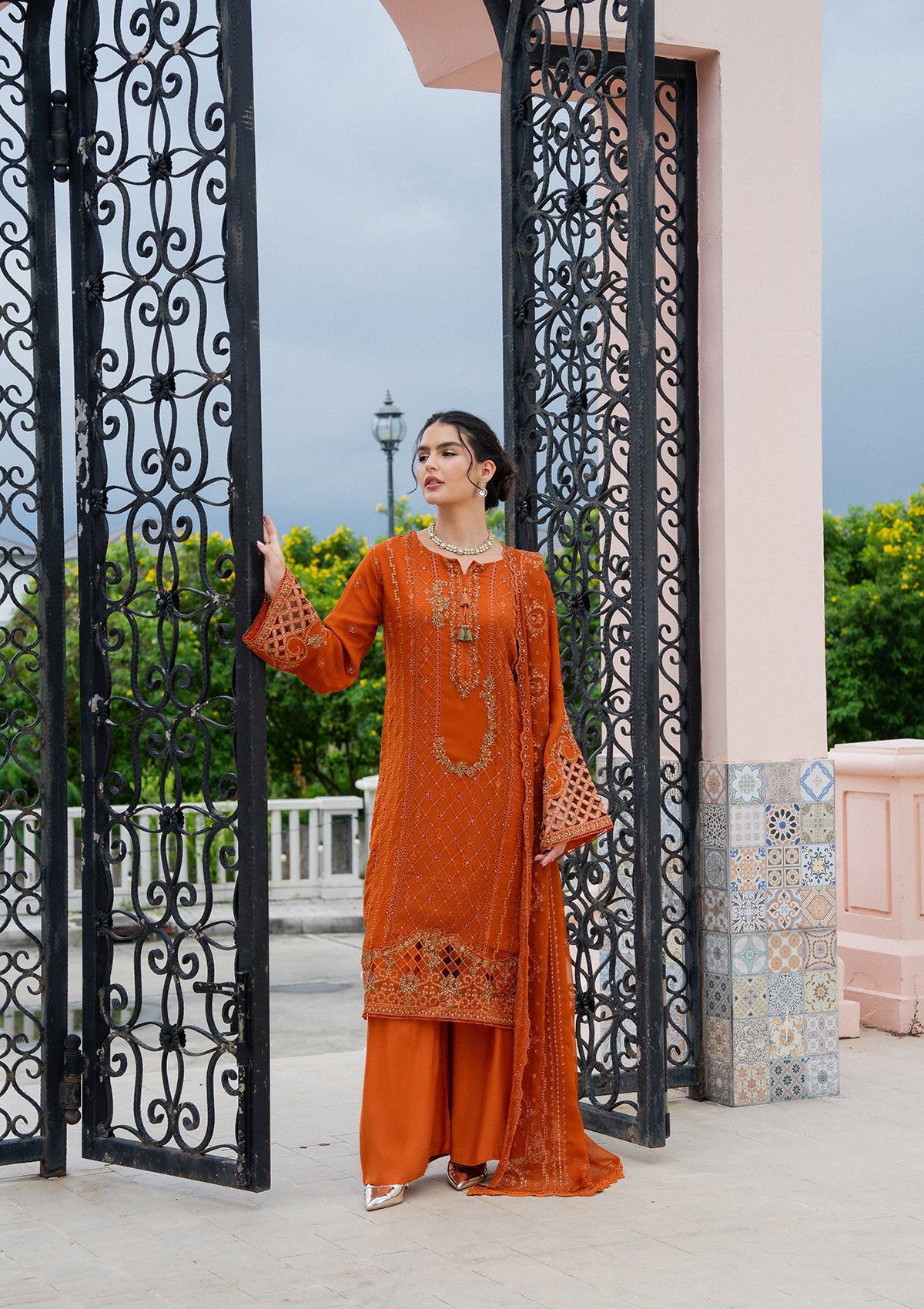 Embroidered Chiffon BT006979-MRD