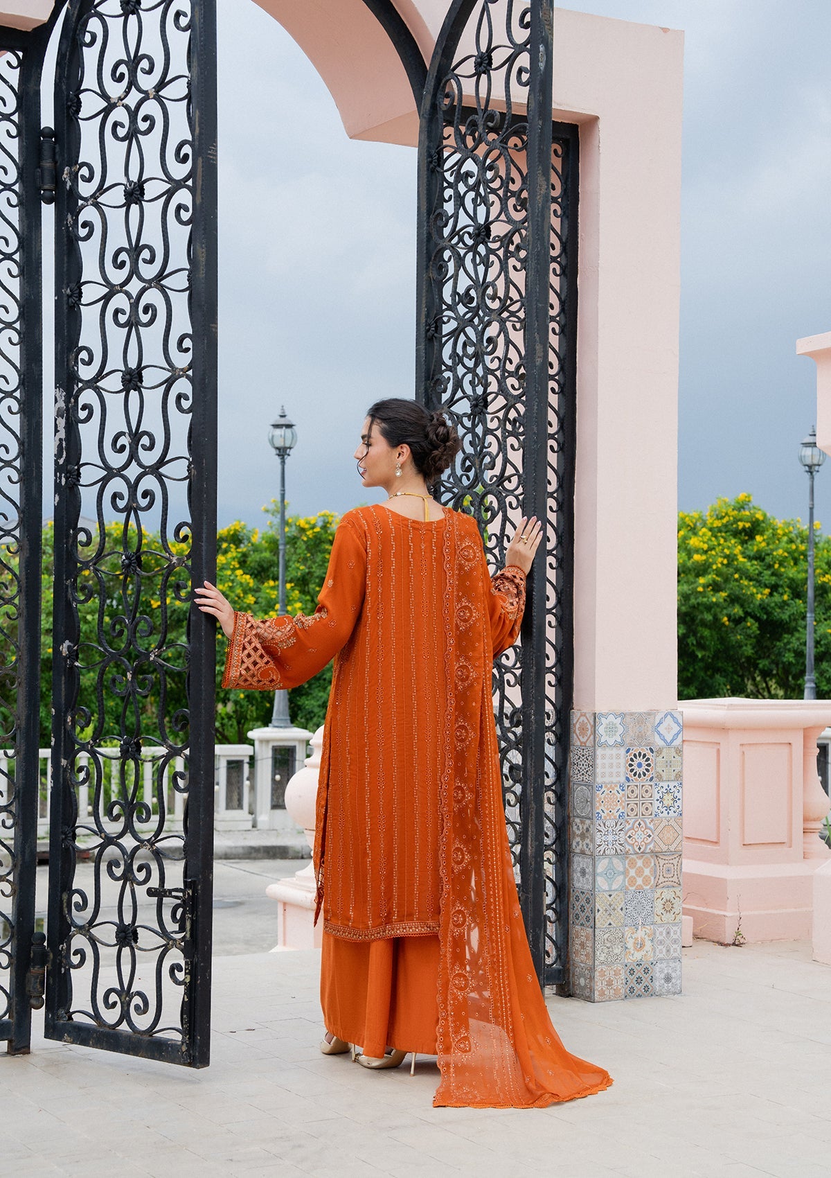 Embroidered Chiffon BT006979-MRD