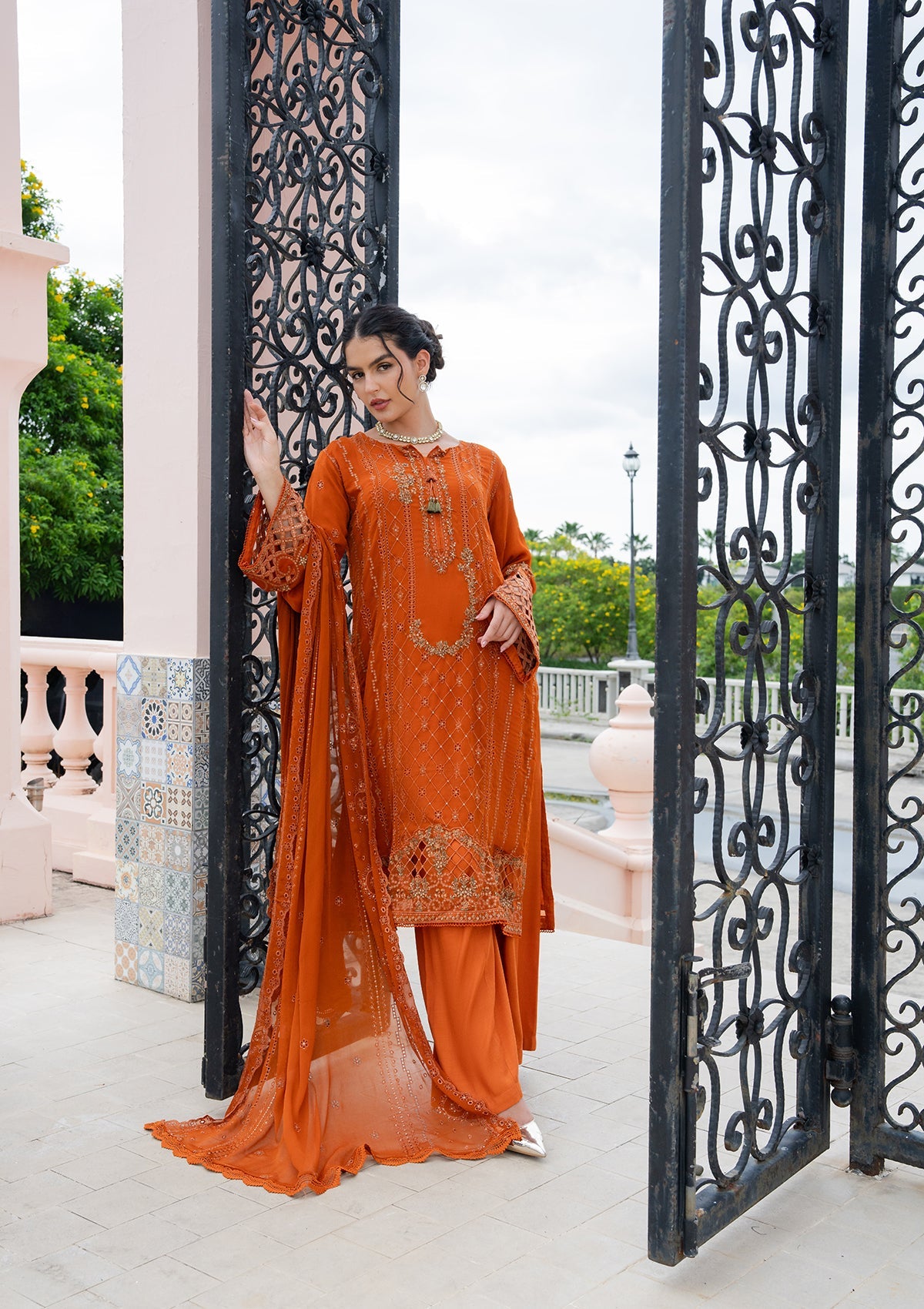Embroidered Chiffon BT006979-MRD