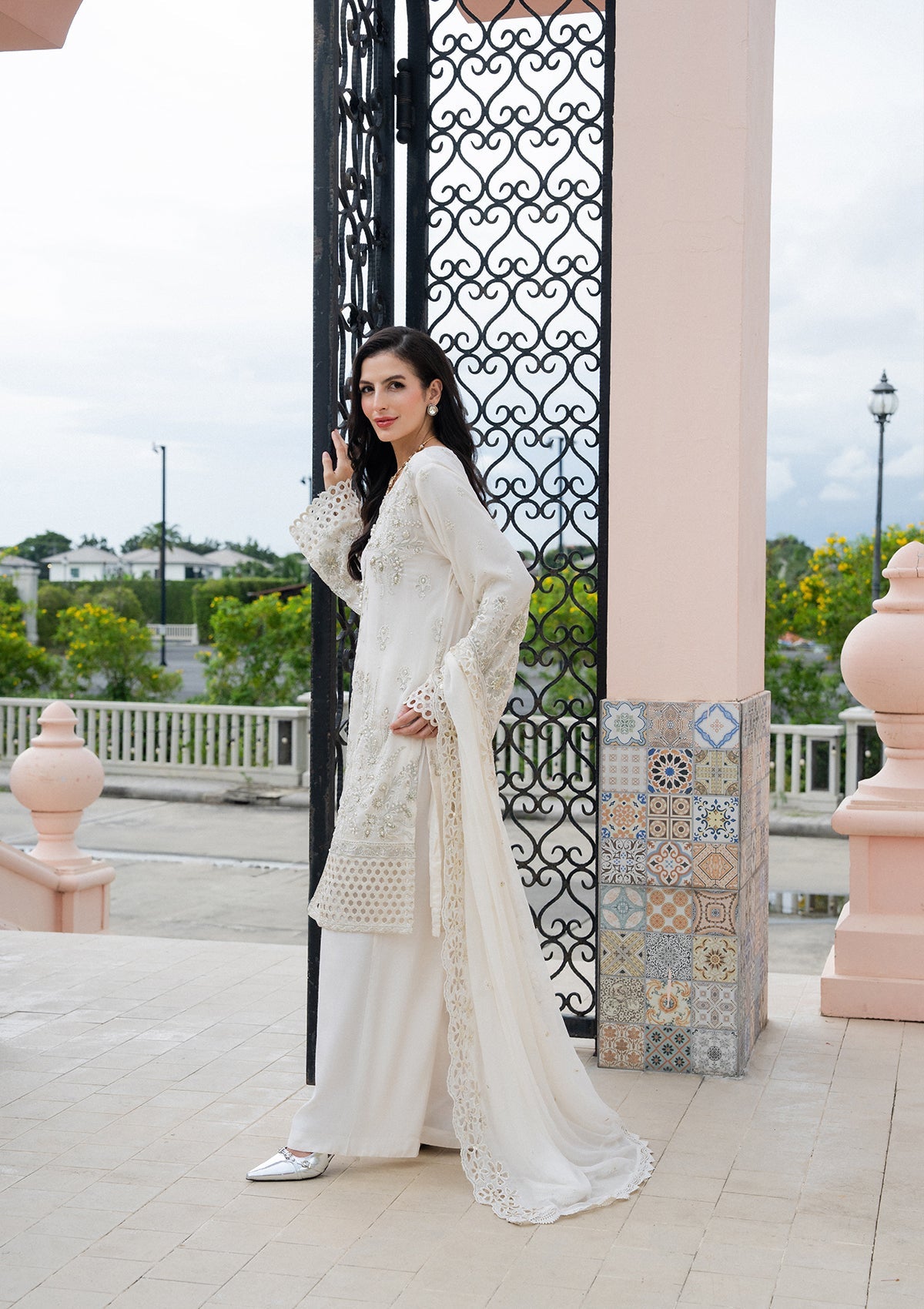 Embroidered Chiffon BT006980-OWH
