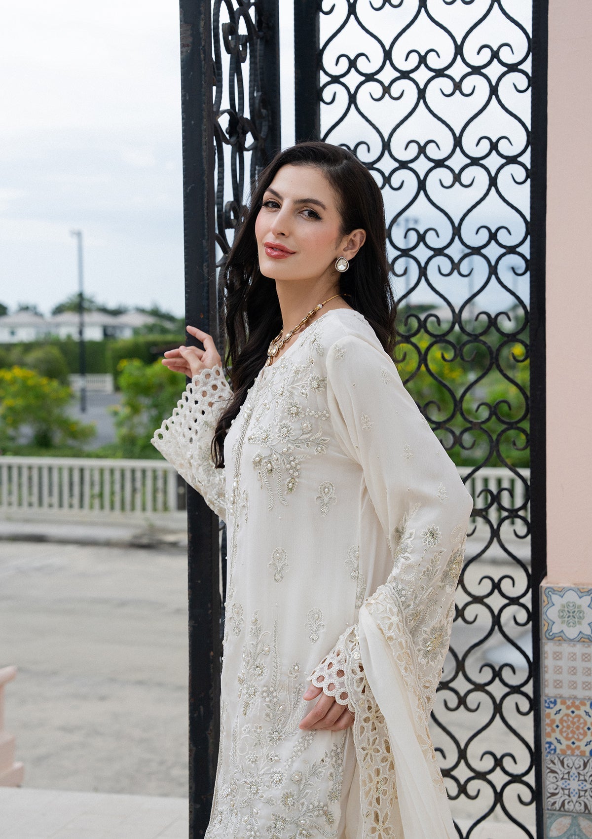 Embroidered Chiffon BT006980-OWH