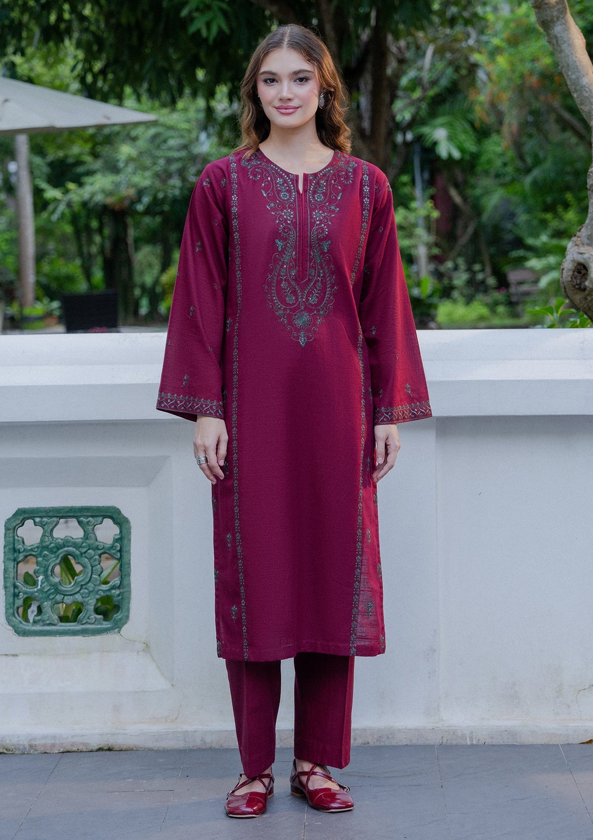Embroidered Khaddar BT006930-MRN